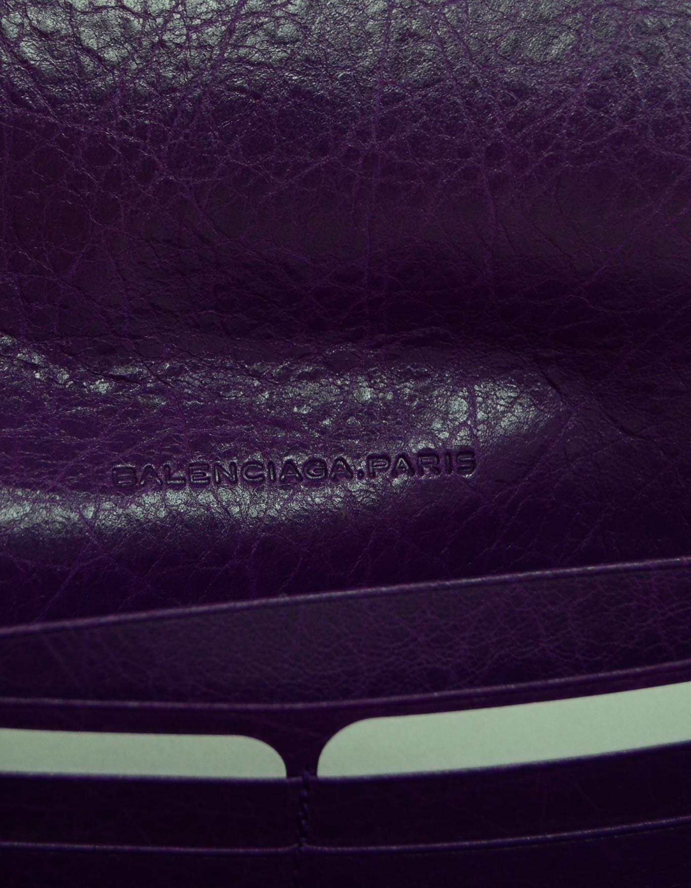 Balenciaga Purple Leather Classic Wallet W/ Brass Hardware & Dust Bag 2