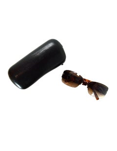 Chanel Brown Resin Rimless Sunglasses W/ Crystal CC On Arms