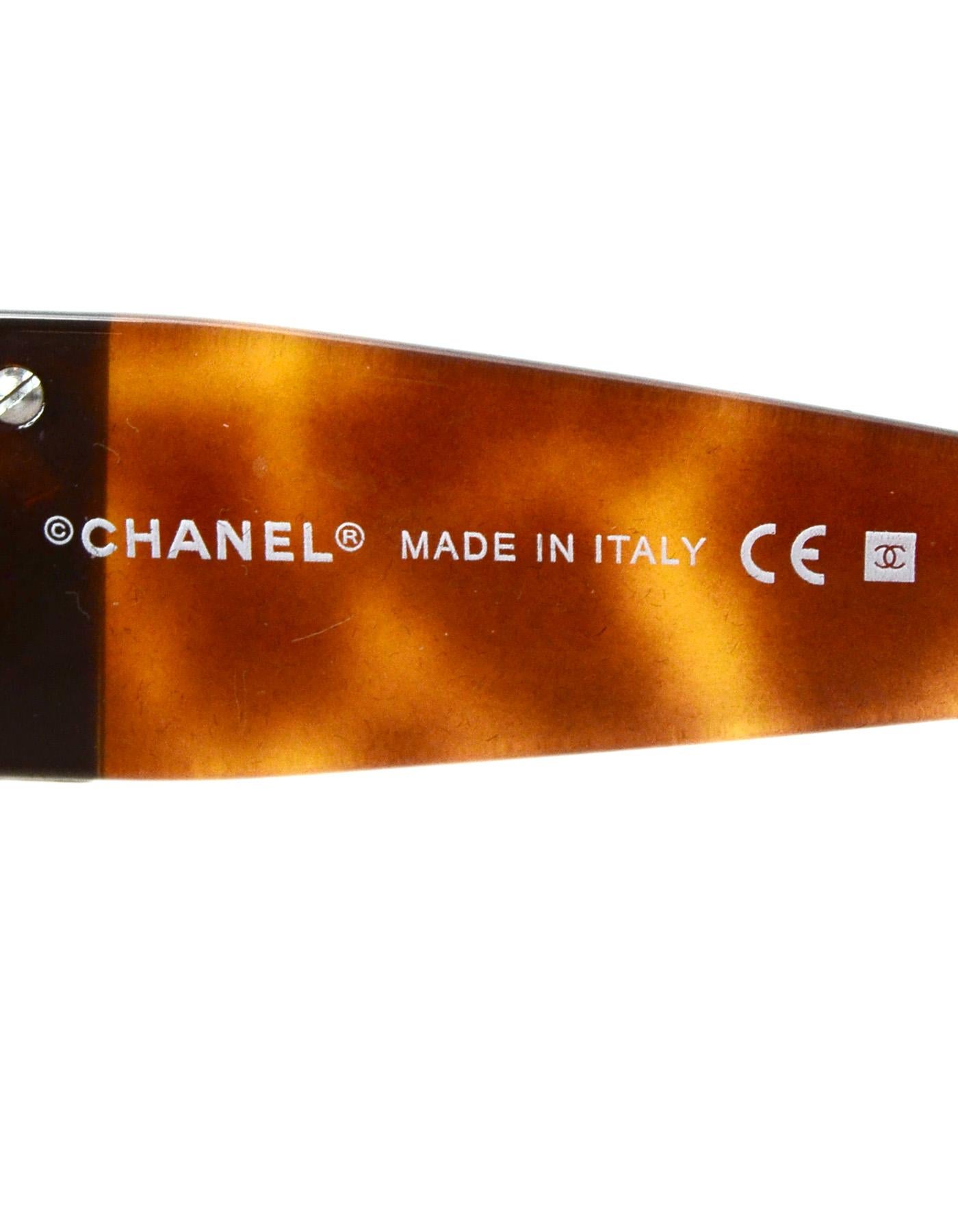 Chanel Brown Resin Rimless Sunglasses W/ Crystal CC On Arms 1
