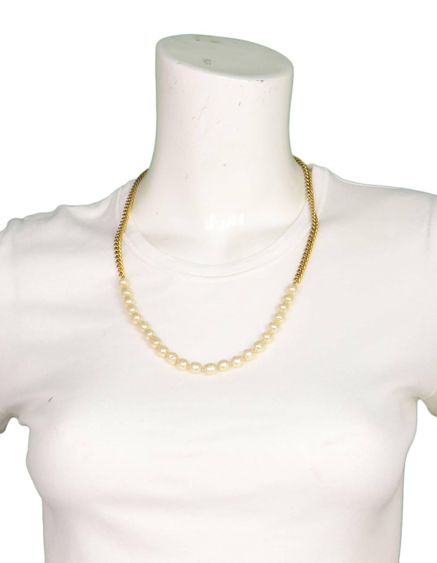Chanel Vintage '84 Gold Chain & Pearl Necklace 1