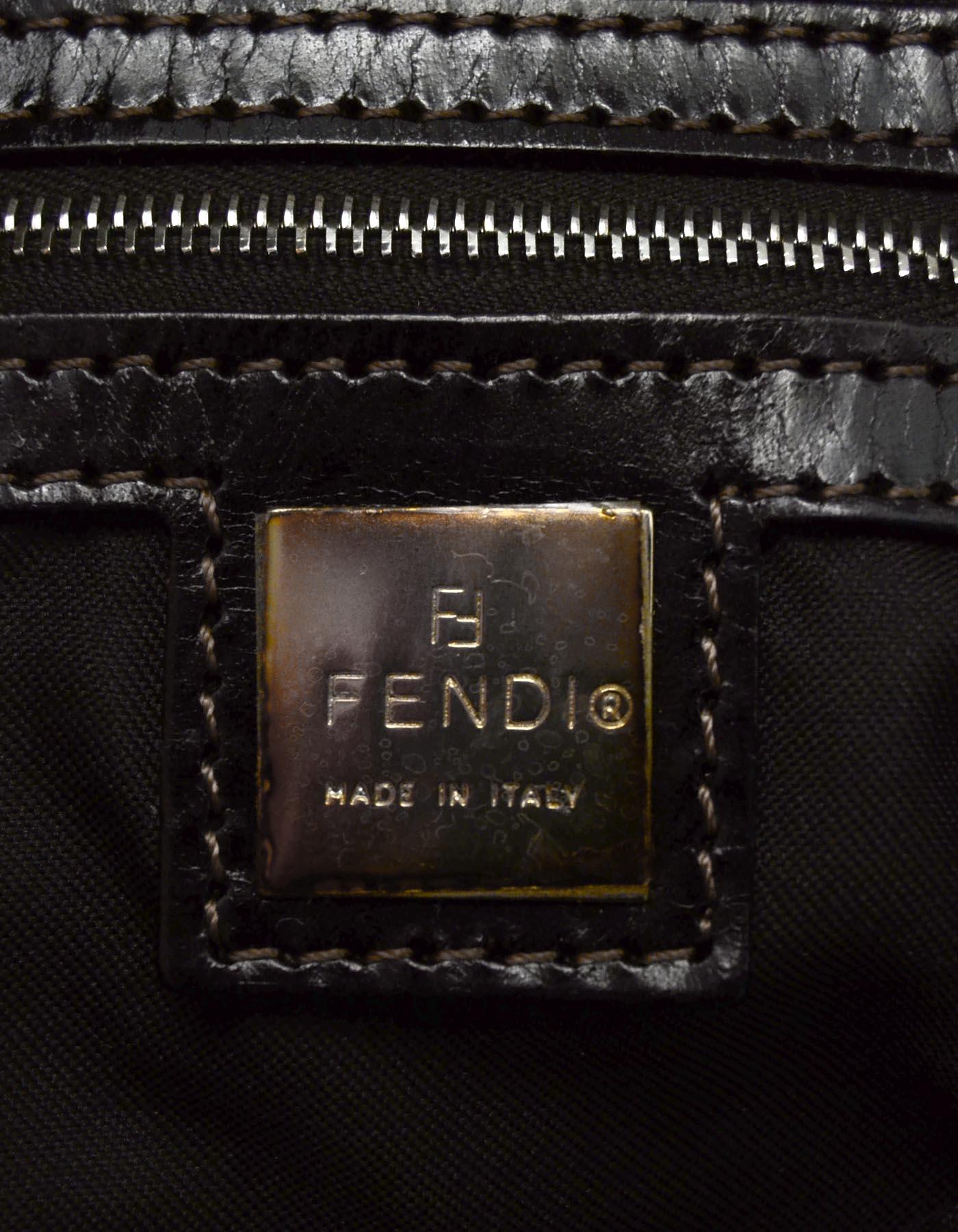 Women's Fendi Beige Corduroy Baguette Bag w/  Silvertone Logo Buckle