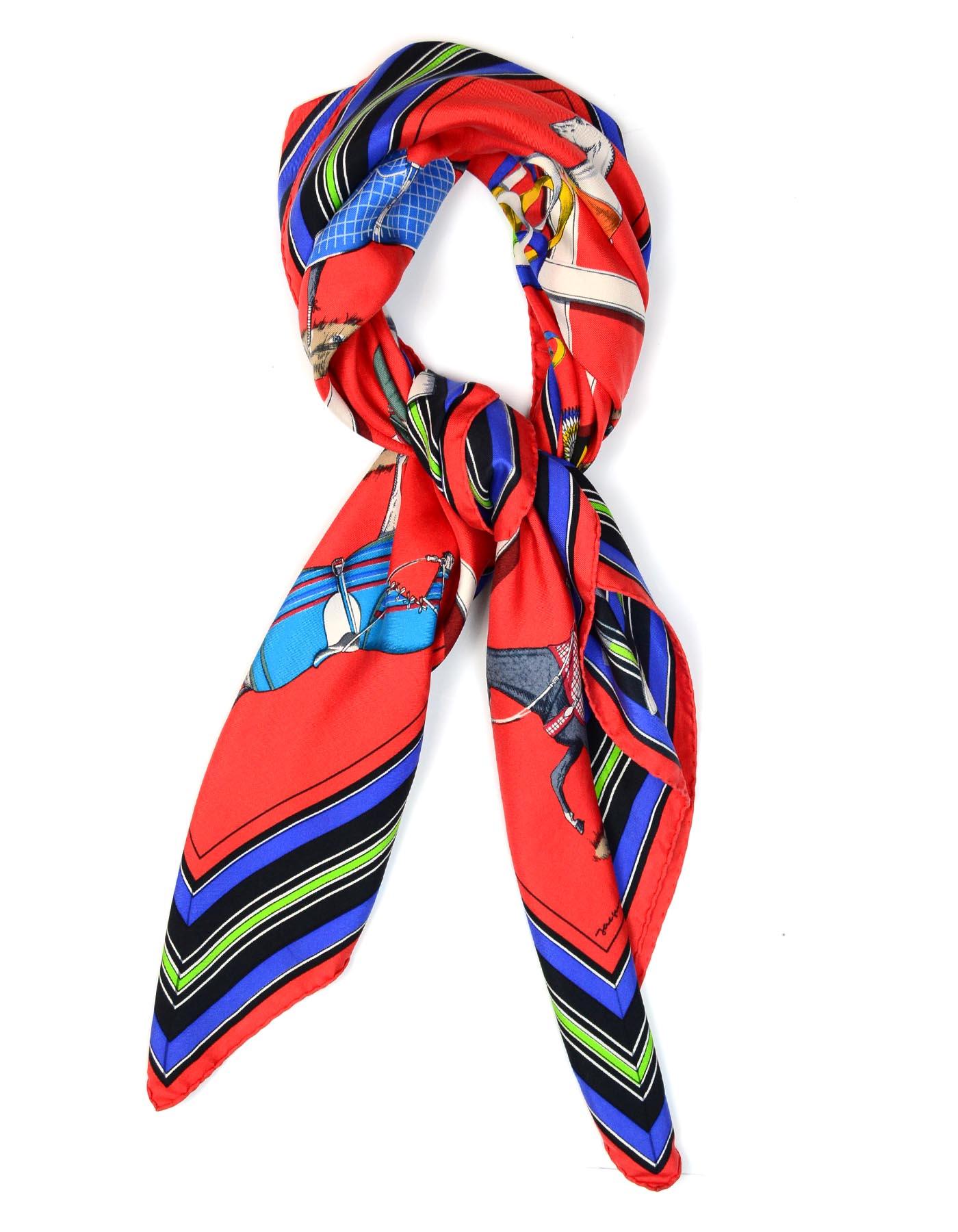 Hermes Red Couvertures Et Tenues De Jour Silk Scarf

Made In:  France
Color: Red, patterned
Materials: 100% silk
Overall Condition: Very good pre-owned condition with exception of some staining

Measurements: 
33