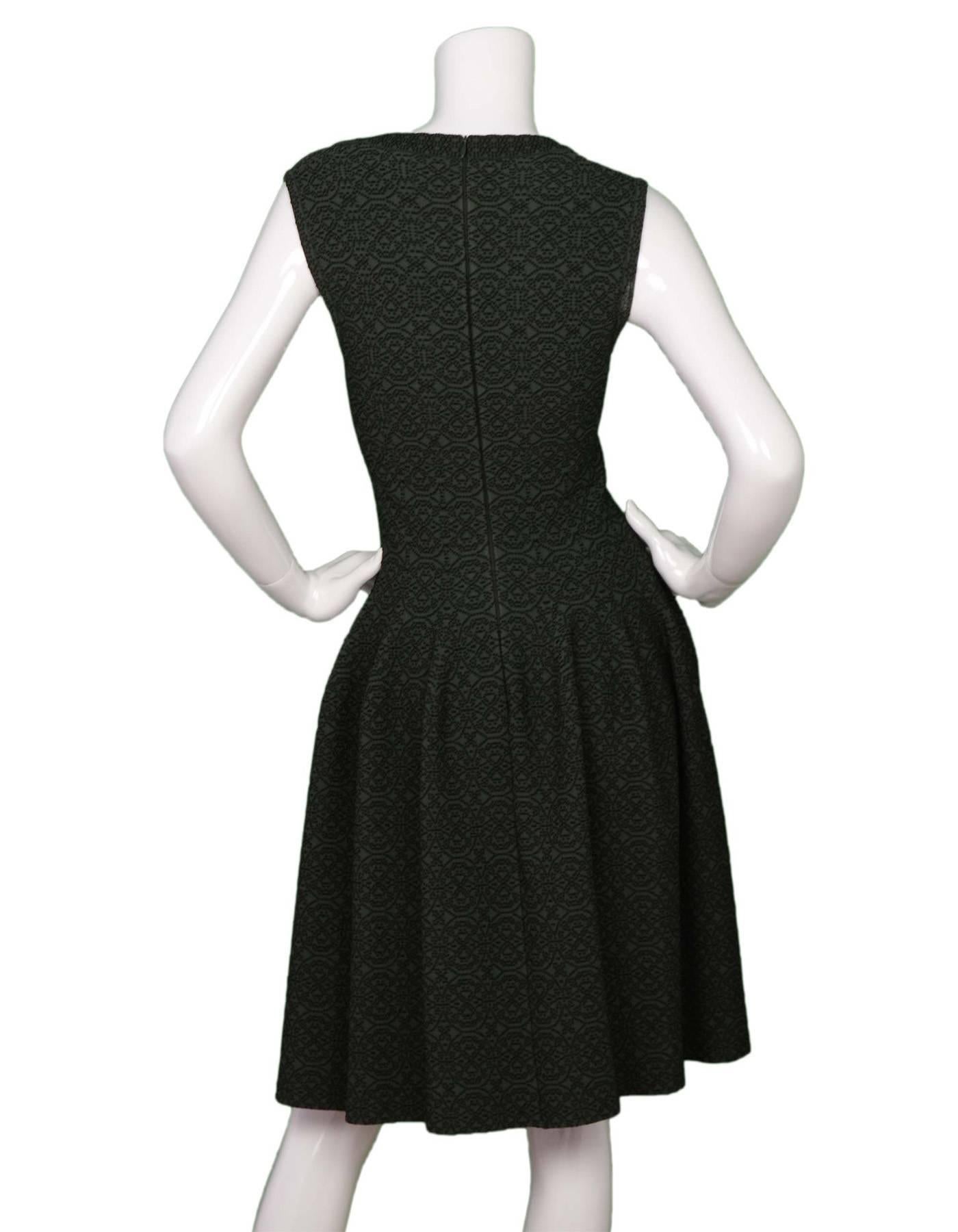 ALAIA Dark Green Sleeveless Fit Flare Dress sz 40 For Sale at 1stDibs ...