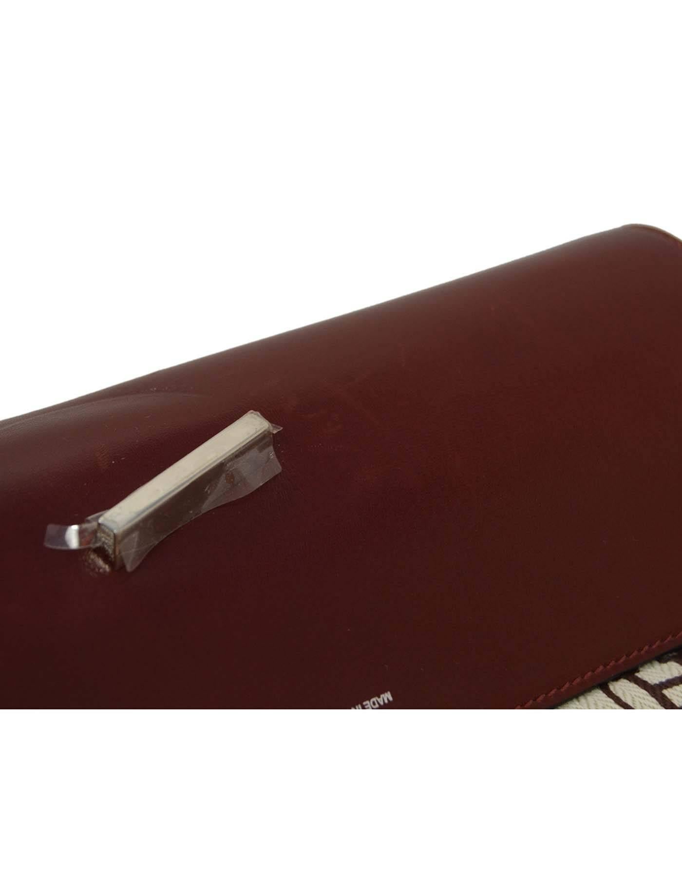 HERMES Burgundy Box Leather Egee Clutch Bag PHW In Excellent Condition In New York, NY