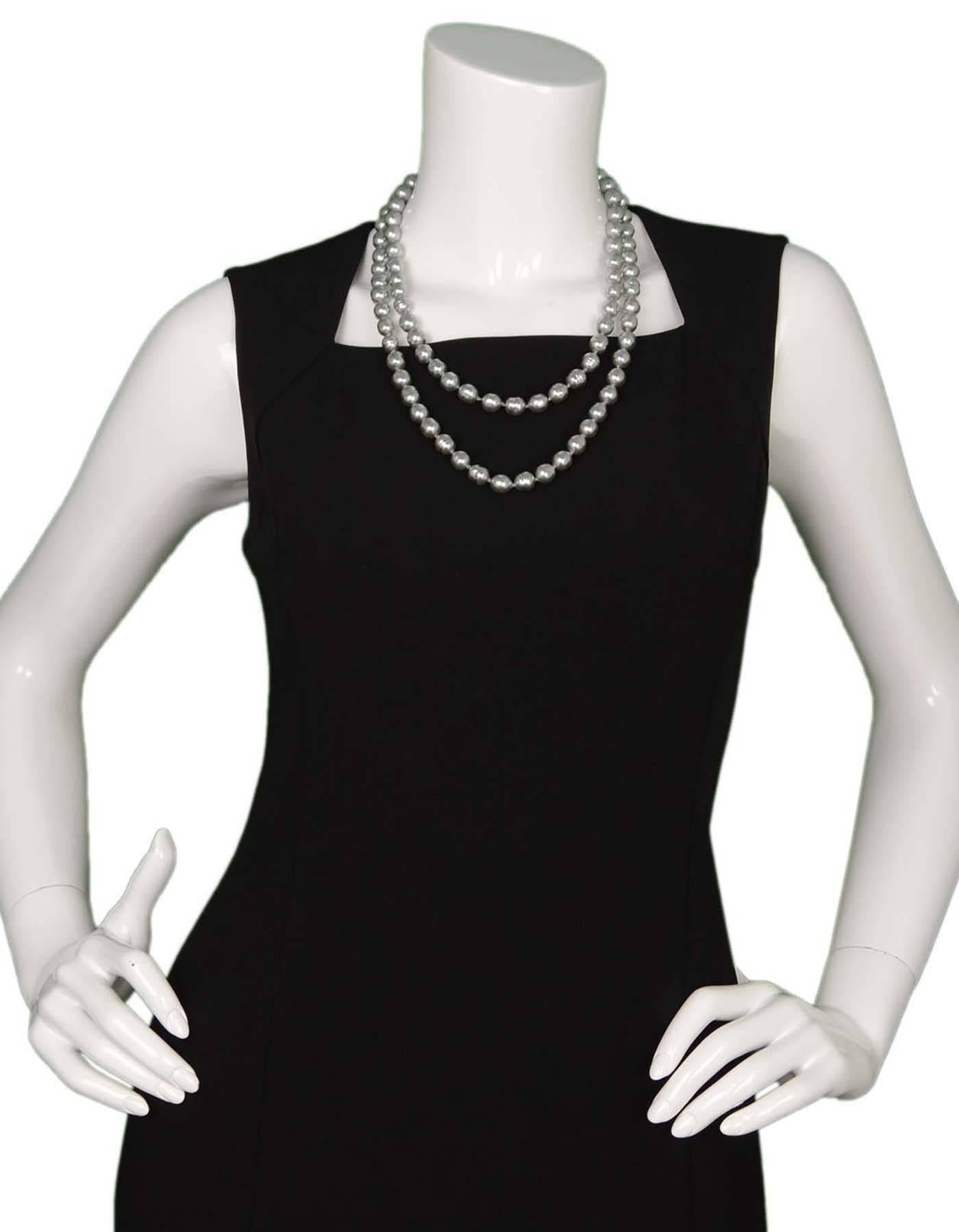 Chanel Vintage '81 Long Grey Pearl Necklace 1