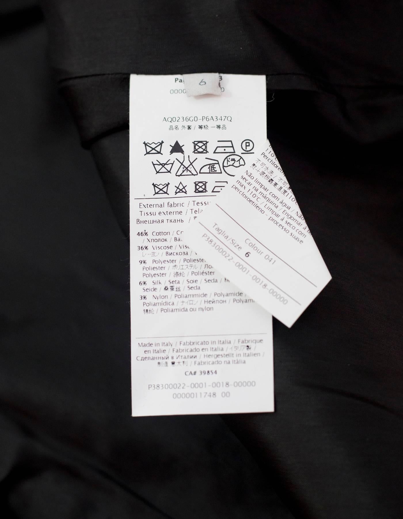 Women's PROENZA SCHOULER Black & White Tweed U-Neck Jacket sz 6