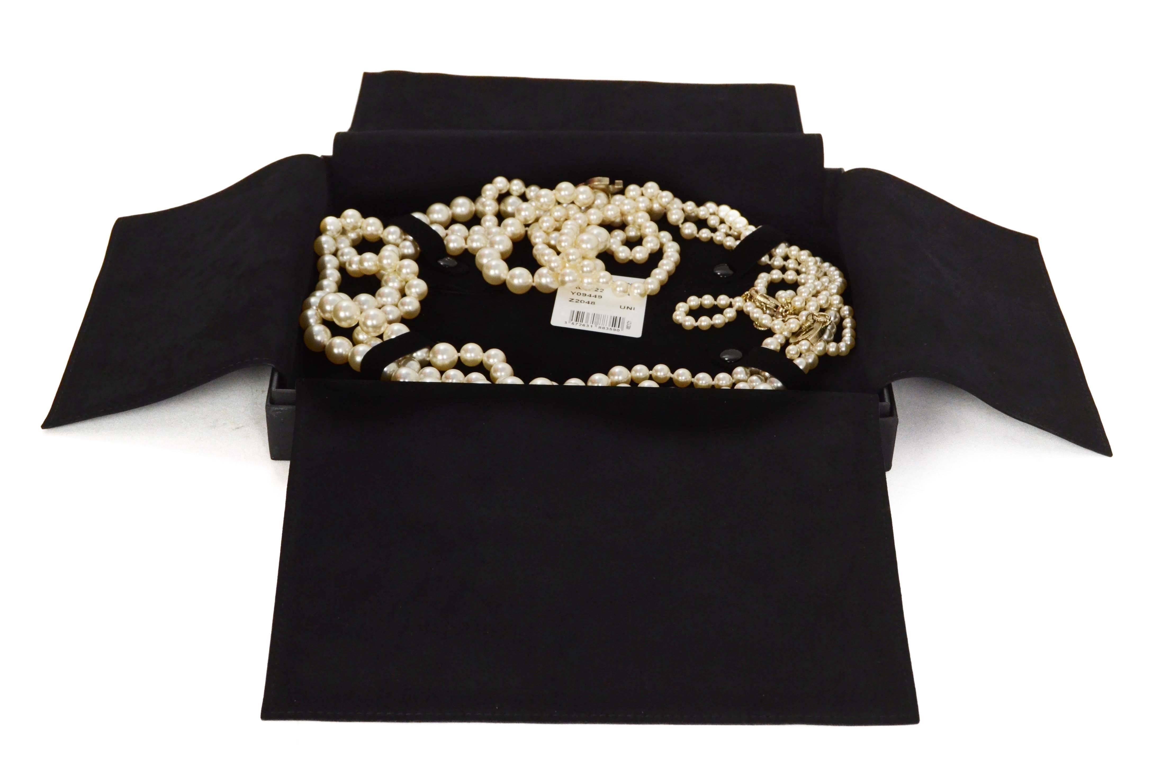 Chanel Three-Strand Graduated Pearl Necklace In Excellent Condition In New York, NY