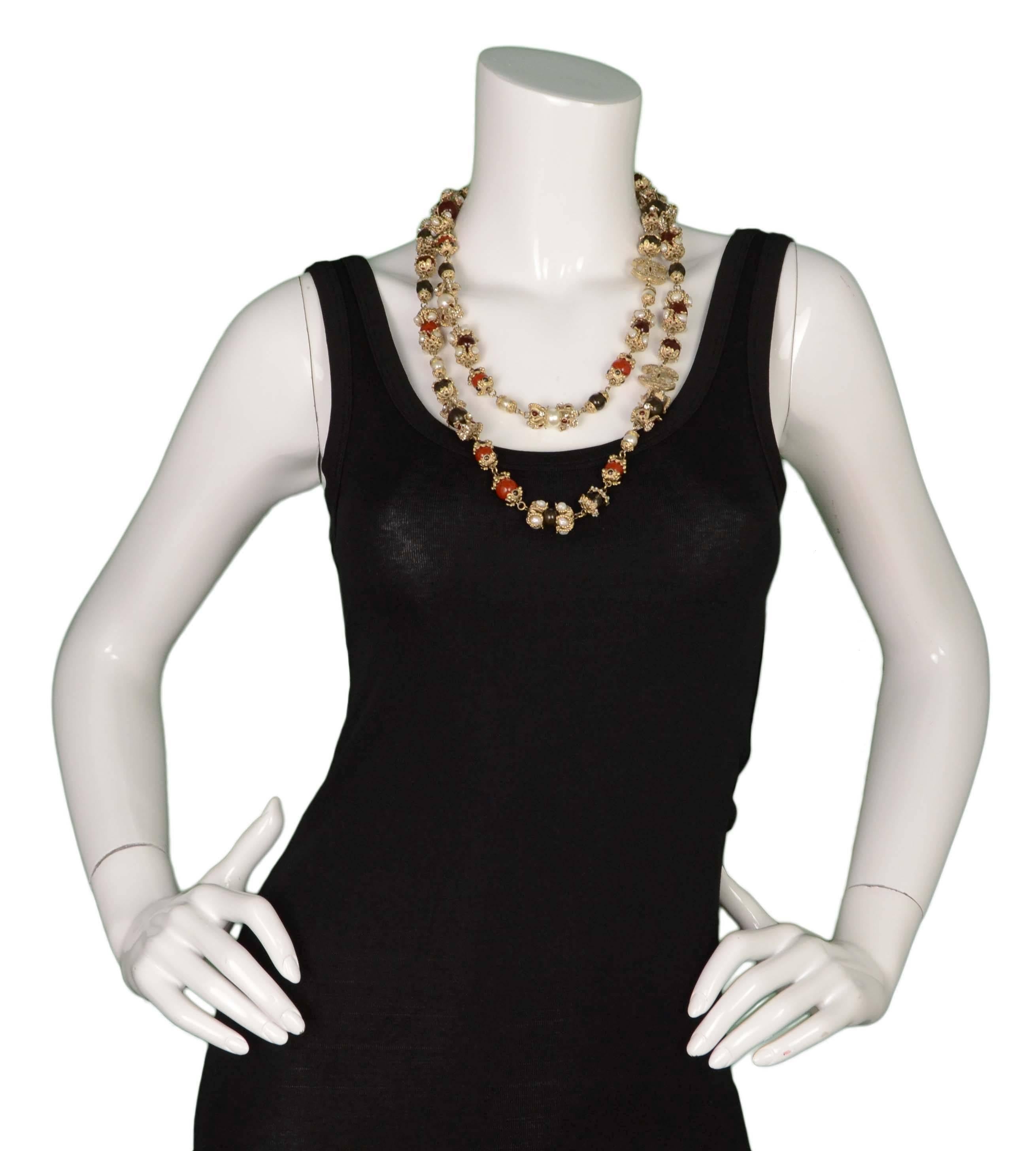 Women's Chanel Paris/Moscow Runway Bead & Pearl Necklace