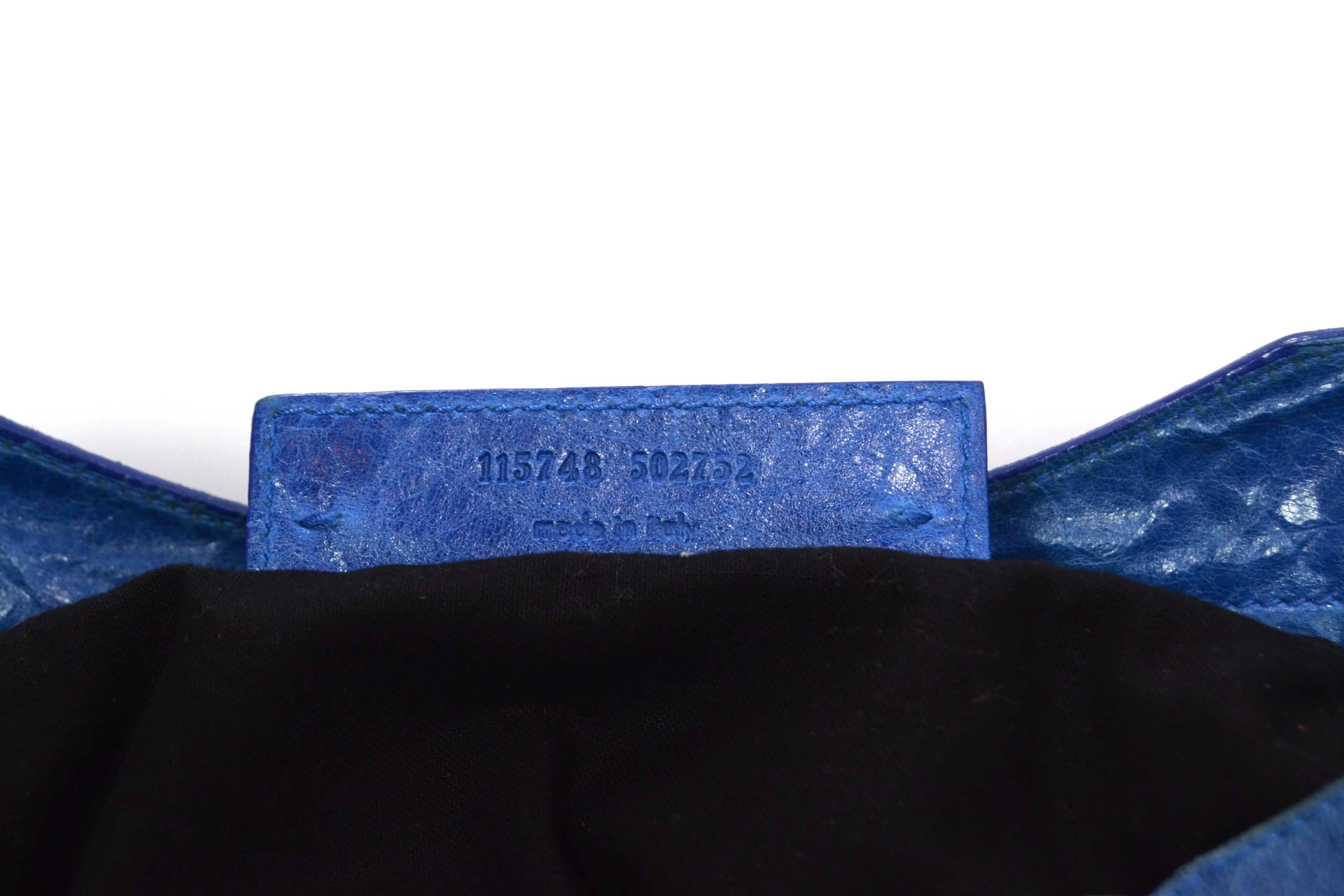 Balenciaga Blue Distressed Leather “City” Bag BHW 1