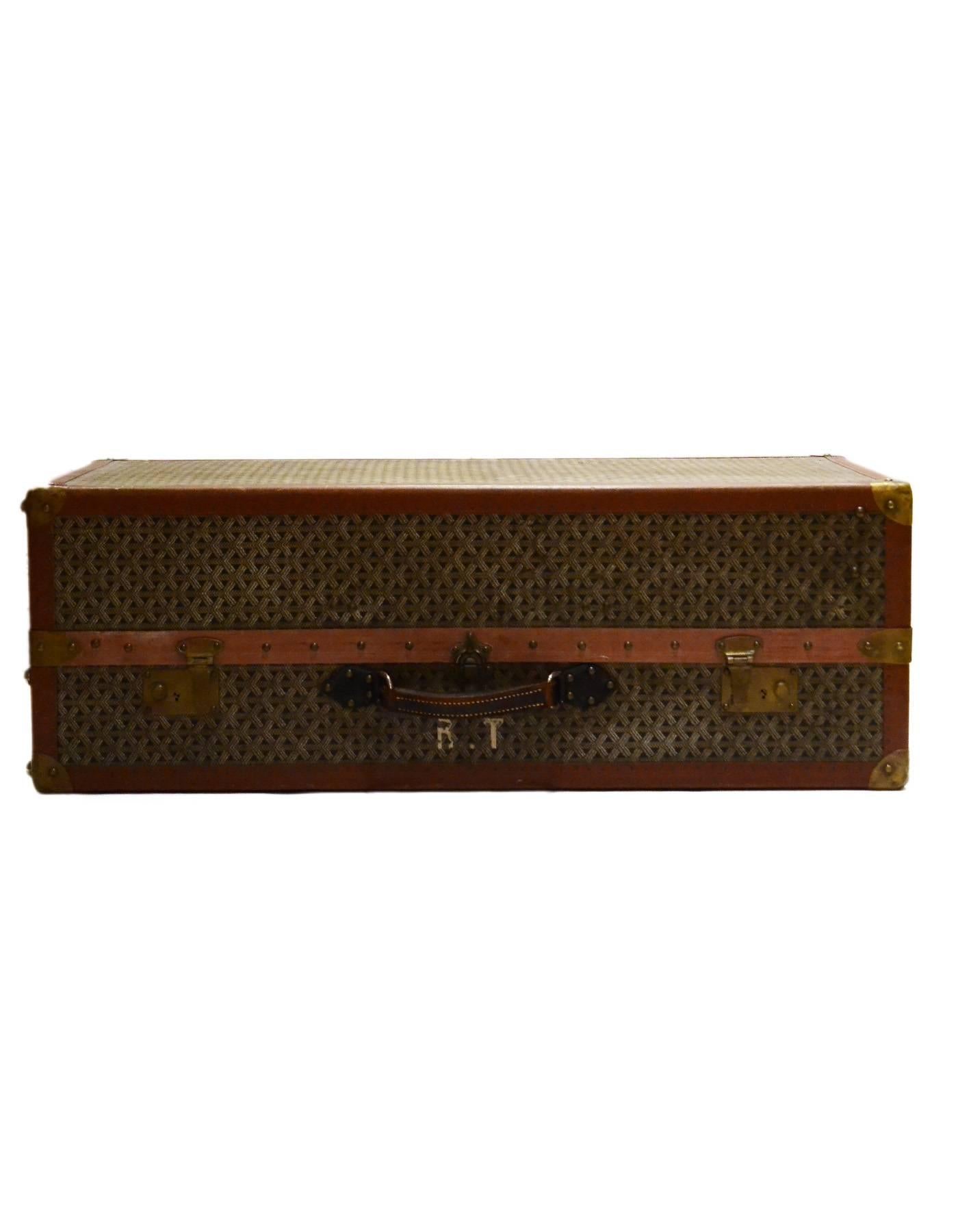 GOYARD Vintage Braun & Grau Monogrammiertes Mini-Garderobenkleid im Zustand „Gut“ im Angebot in New York, NY