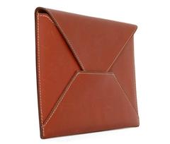 Hermes Vintage '96 Burnt Orange Leather Envelope Wallet