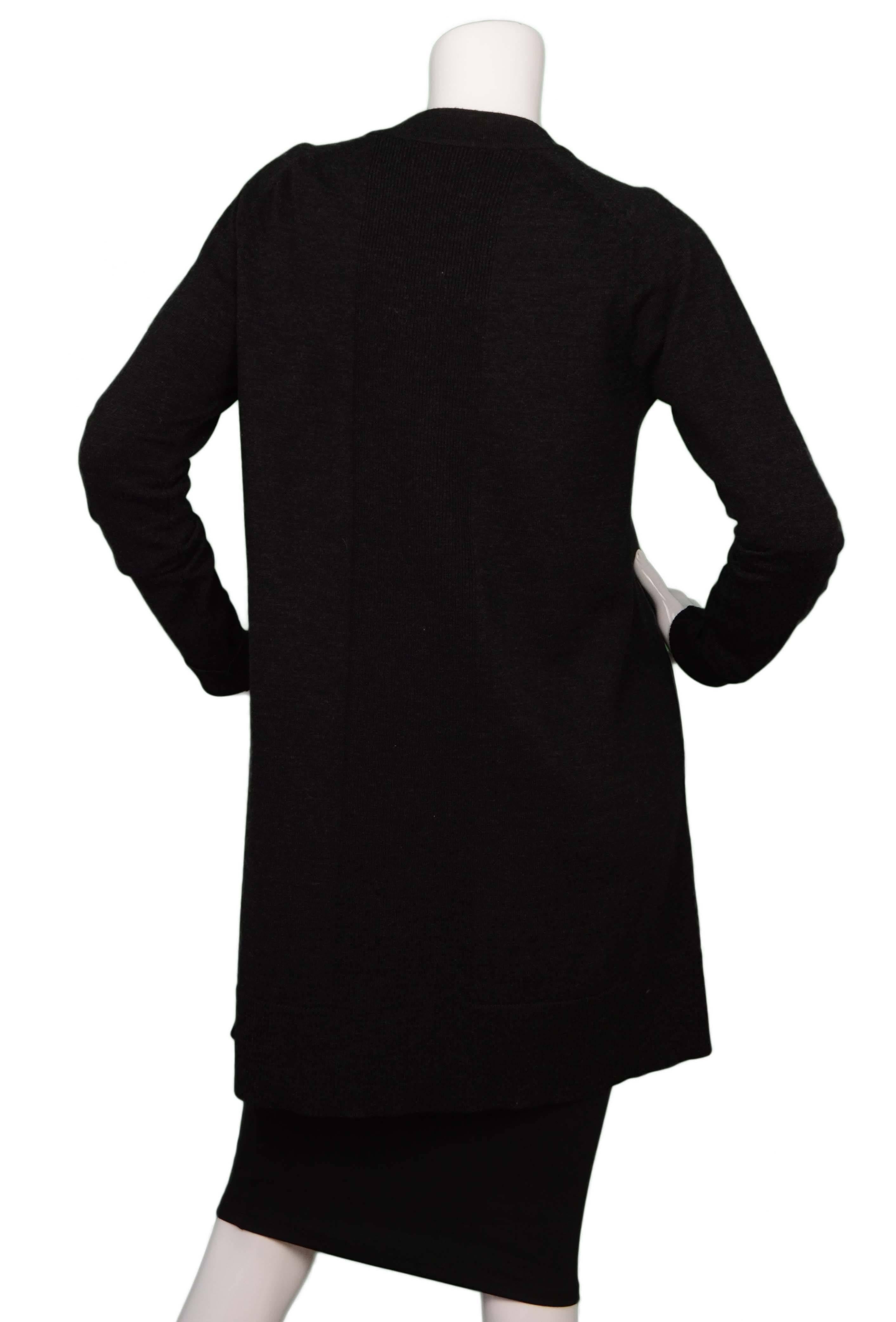 M. Patmos Black Leather Paneled Long Sweater sz M rt. $1, 650 In Excellent Condition In New York, NY