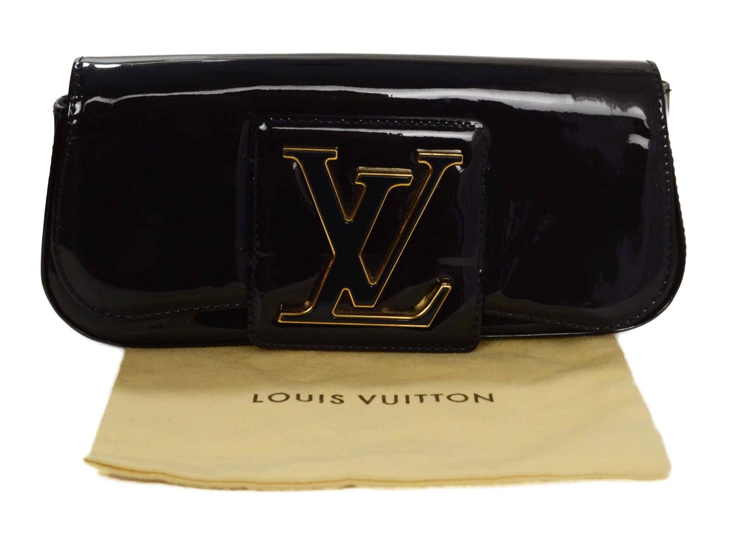 Louis Vuitton Black Patent Sobe Clutch Bag GHW at 1stdibs