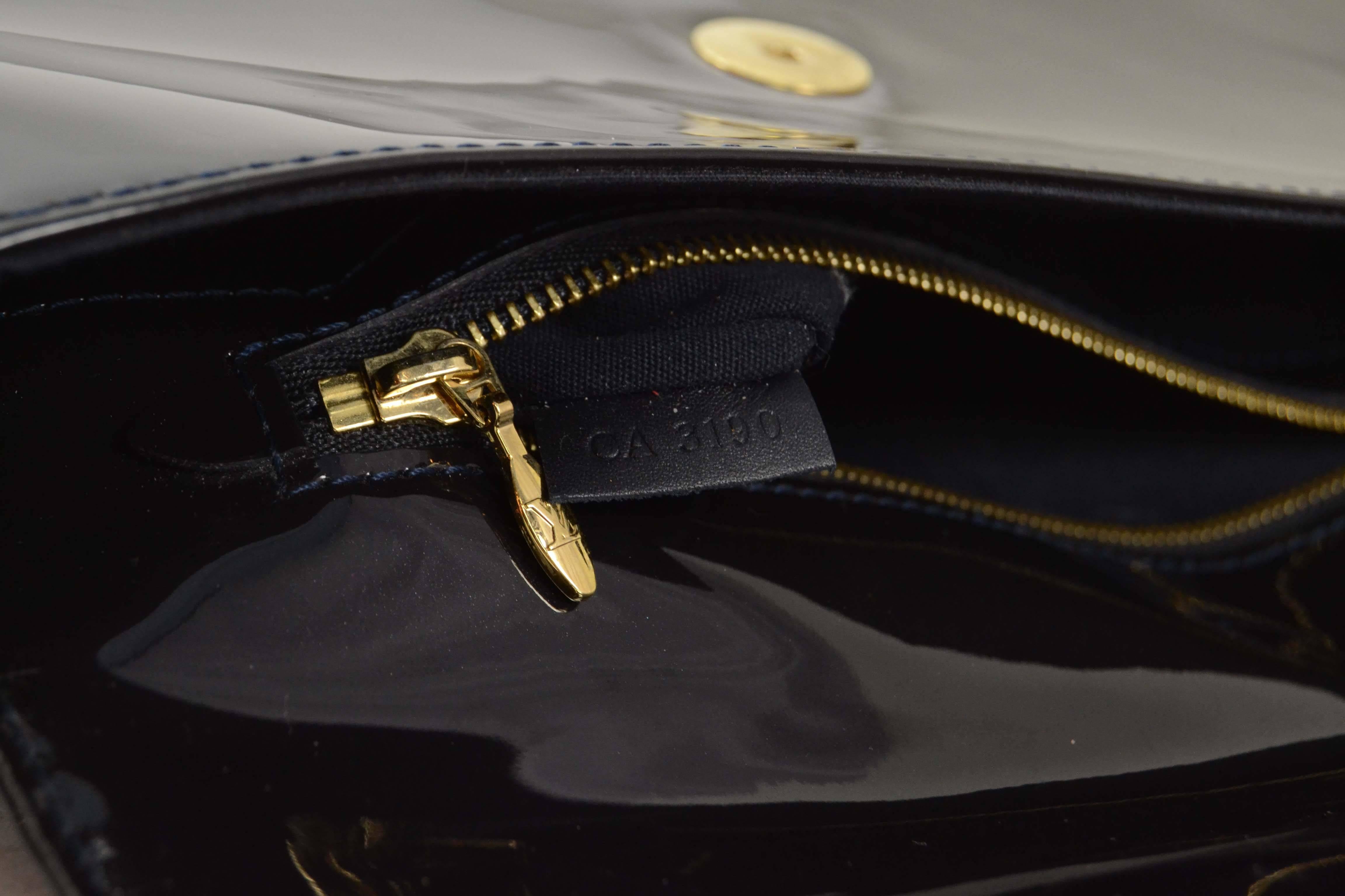 Louis Vuitton Black Patent Sobe Clutch Bag GHW 1