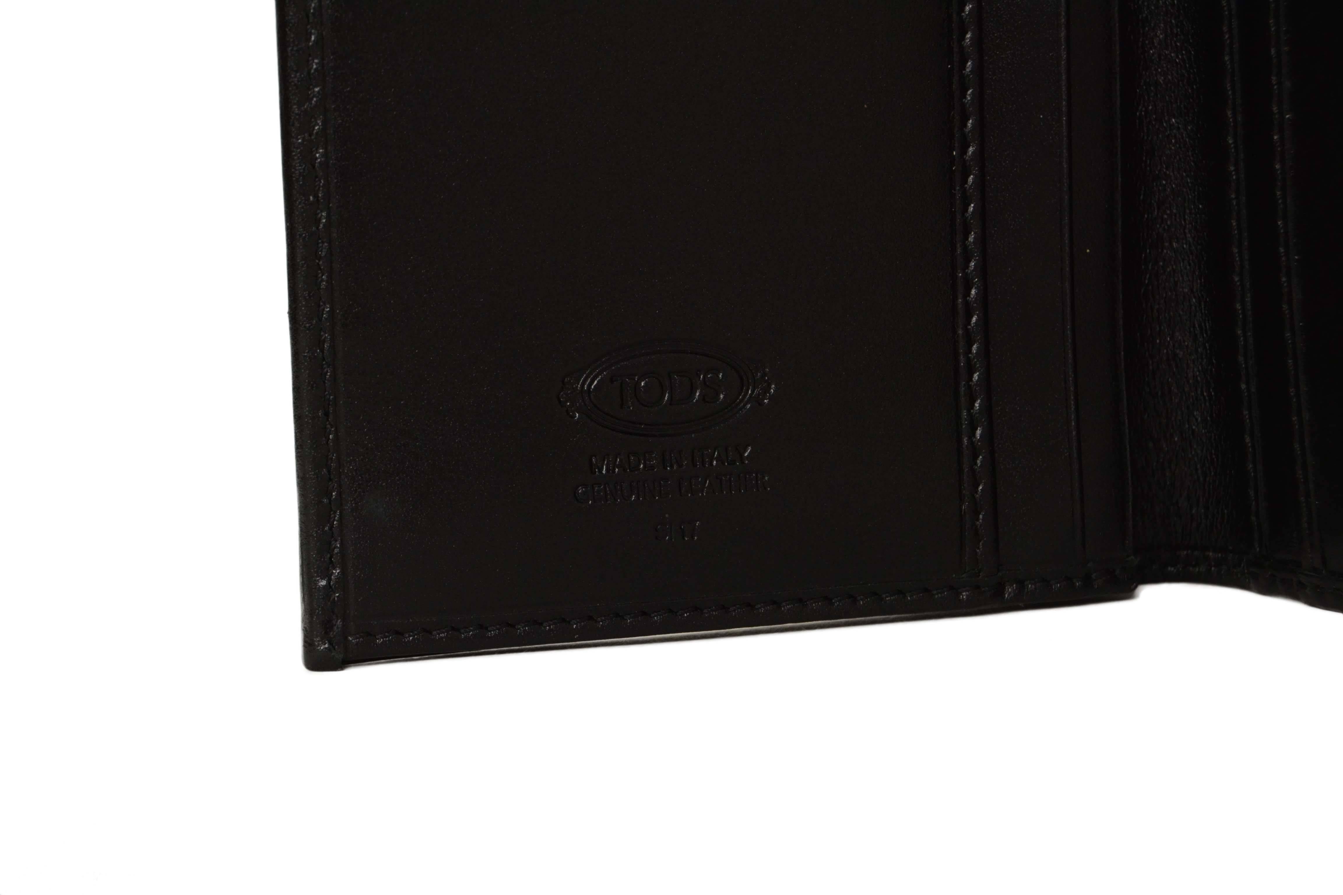 Women's Tod's Black Leather Long Open Wallet