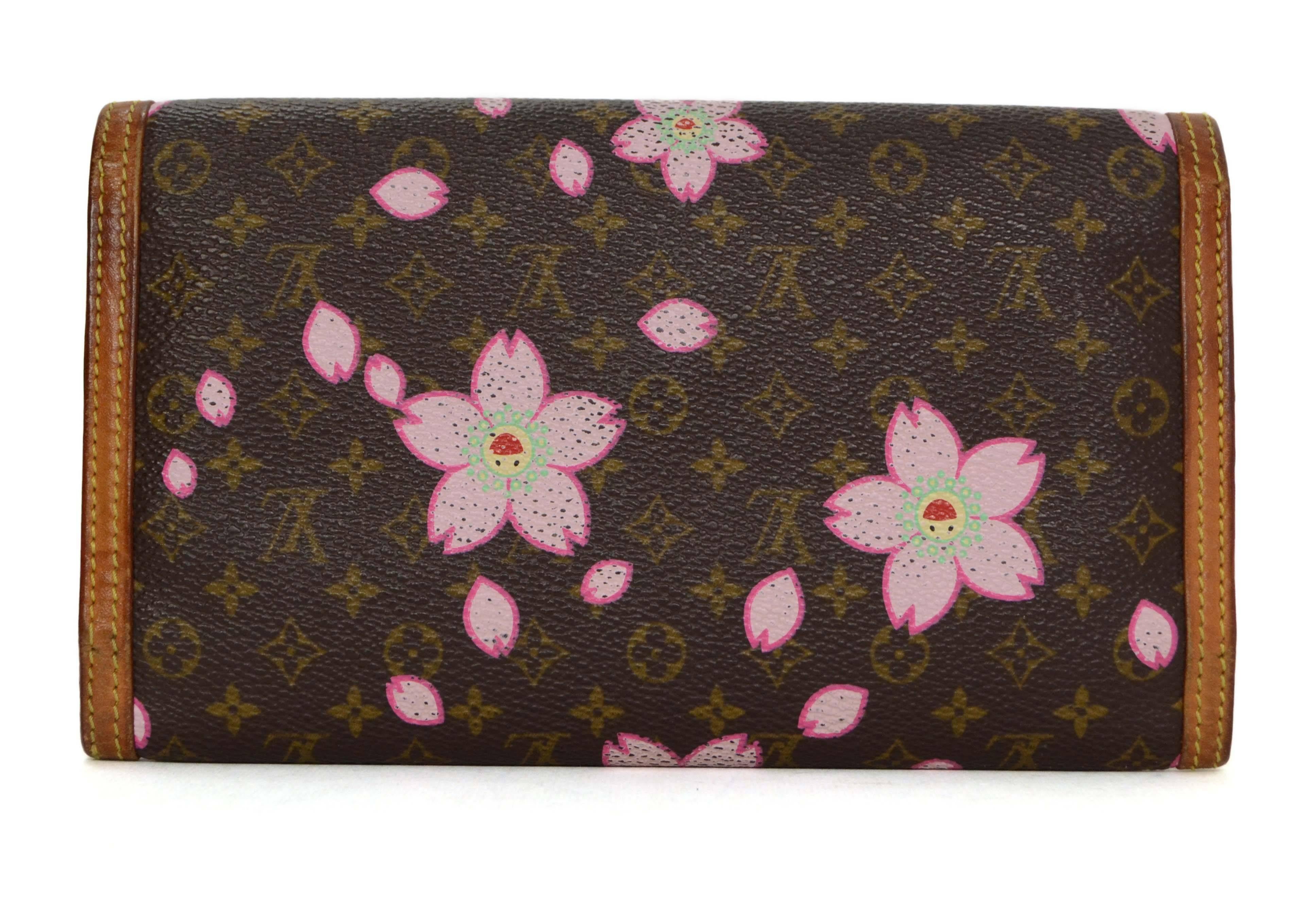 monogram cherry blossom wallet