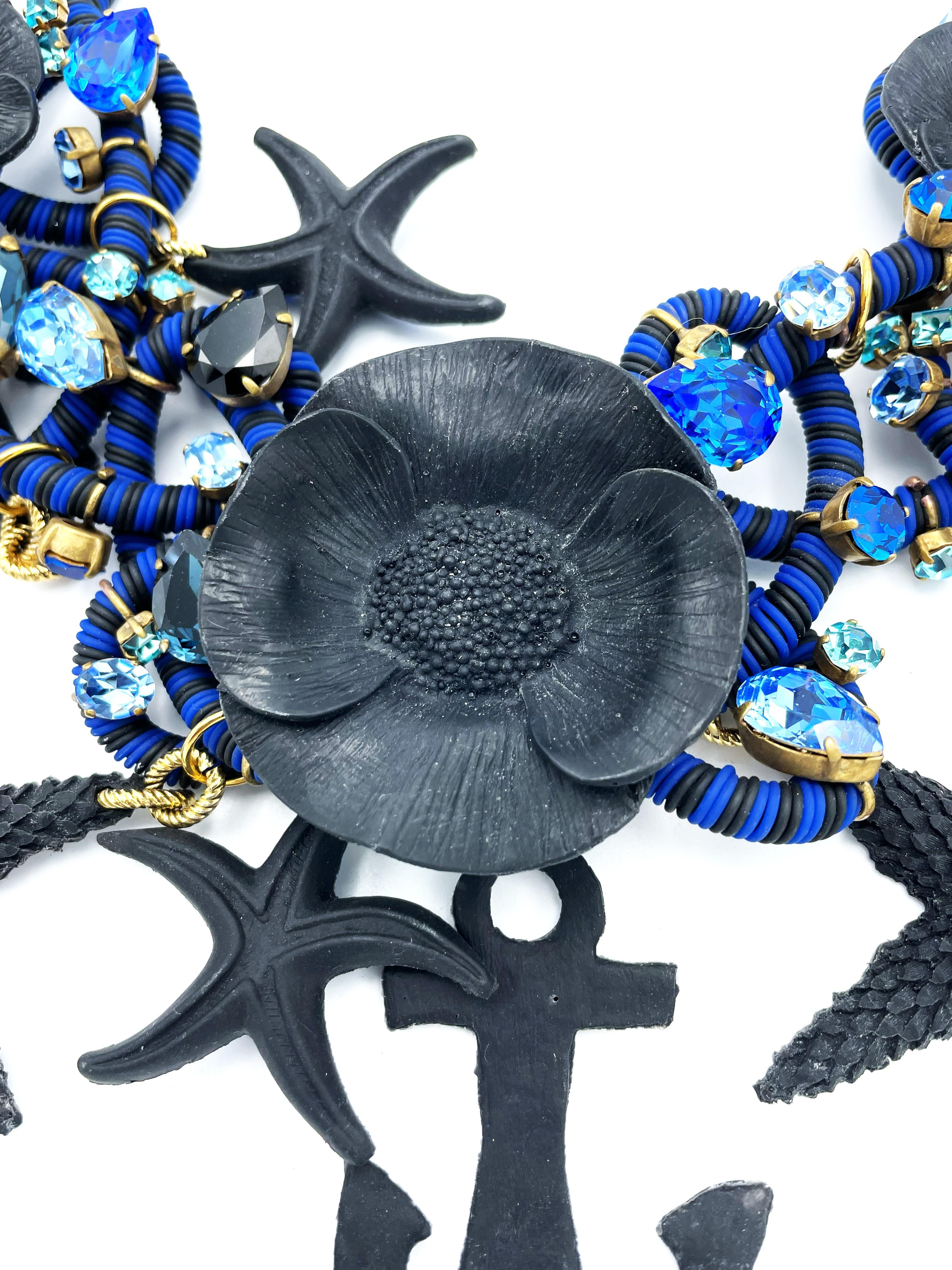 Yves Saint Laurent COLLIER, 'Borde de Mer', resina blu marine, anni '90 in vendita 2