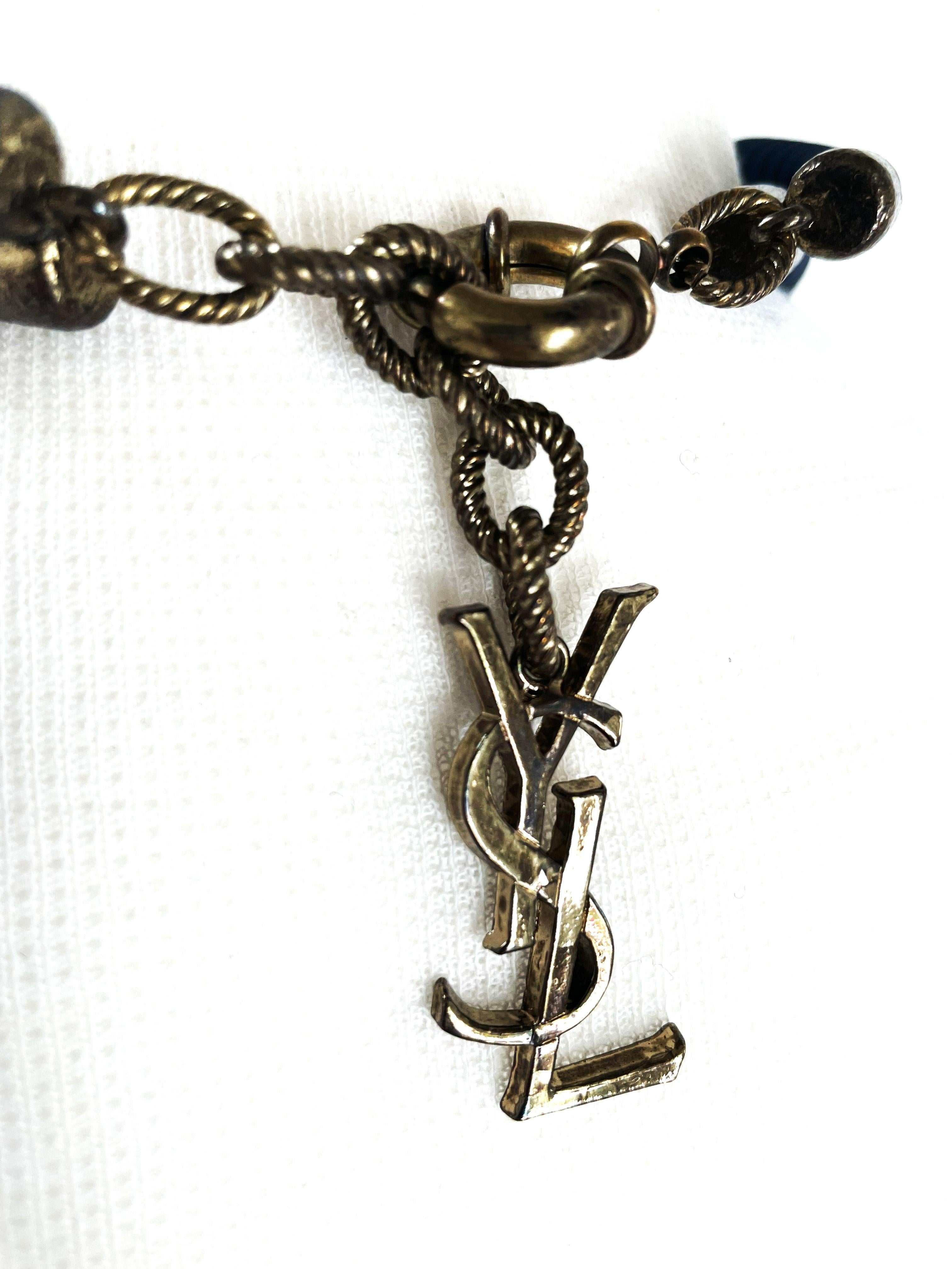 Artigiano Yves Saint Laurent COLLIER, 'Borde de Mer', resina blu marine, anni '90 in vendita