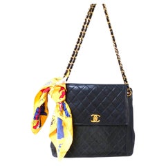 Vintage Karl Lagerfeld for Chanel Black Lambskin Quilted Crossbody Bag