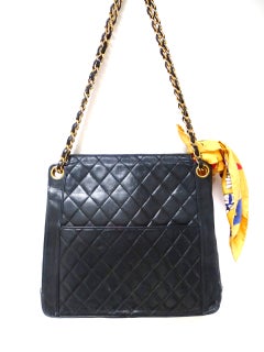Vintage Karl Lagerfeld for Chanel Black Lambskin Quilted Crossbody Bag