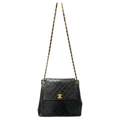 Vintage Karl Lagerfeld for Chanel Black Lambskin Quilted Crossbody Bag