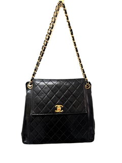 Vintage Karl Lagerfeld for Chanel Black Lambskin Quilted Crossbody Bag