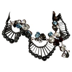 John Galliano für Christian Dior: Halsband, mit Perlen verziertes Rüschen-Design, Strasssteine