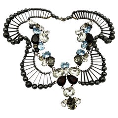 John Galliano für Christian Dior: Halsband, mit Perlen verziertes Rüschen-Design, Strasssteine