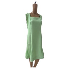 Philosophy by Alberta Ferretti Mint Green Crêpe Sleeveless Dress with Structured