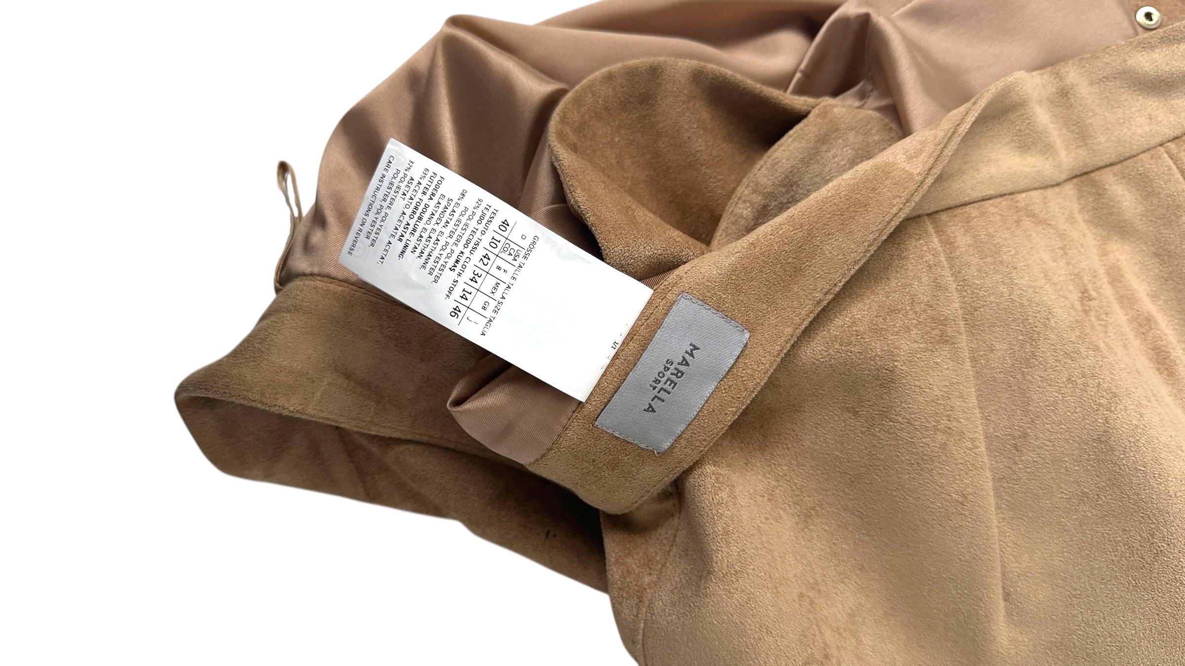 Marella Sport Vintage Faux Suede A-Line Skirt with Snap Buttons en Bueno estado para la venta en Milano, IT