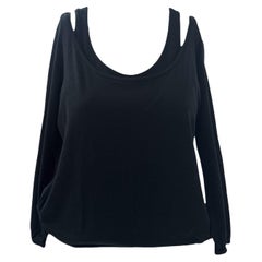 Black Stefanel Top with Built-in Tank and Double-Layer Effect 90s/2000s