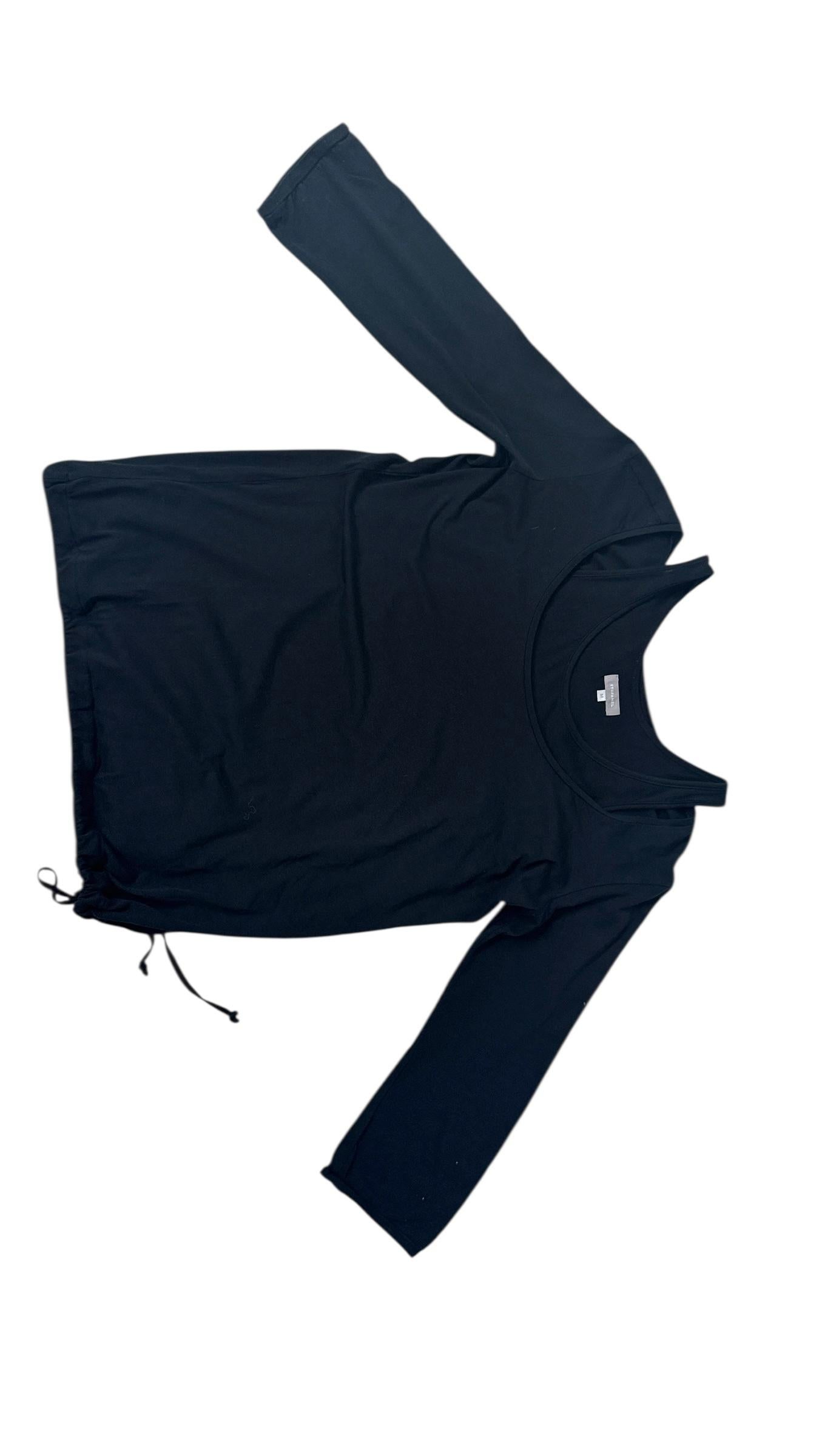 Black Stefanel Top with Built-in Tank and Double-Layer Effect 90s/2000s en venta 5