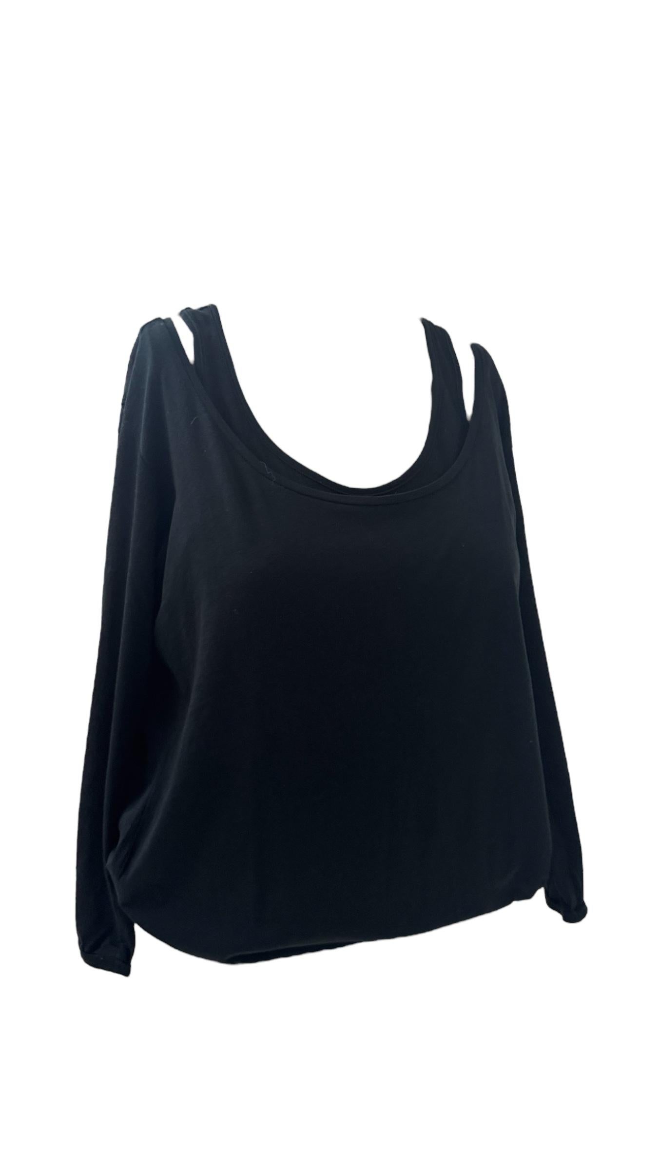 De las mujeres Black Stefanel Top with Built-in Tank and Double-Layer Effect 90s/2000s en venta