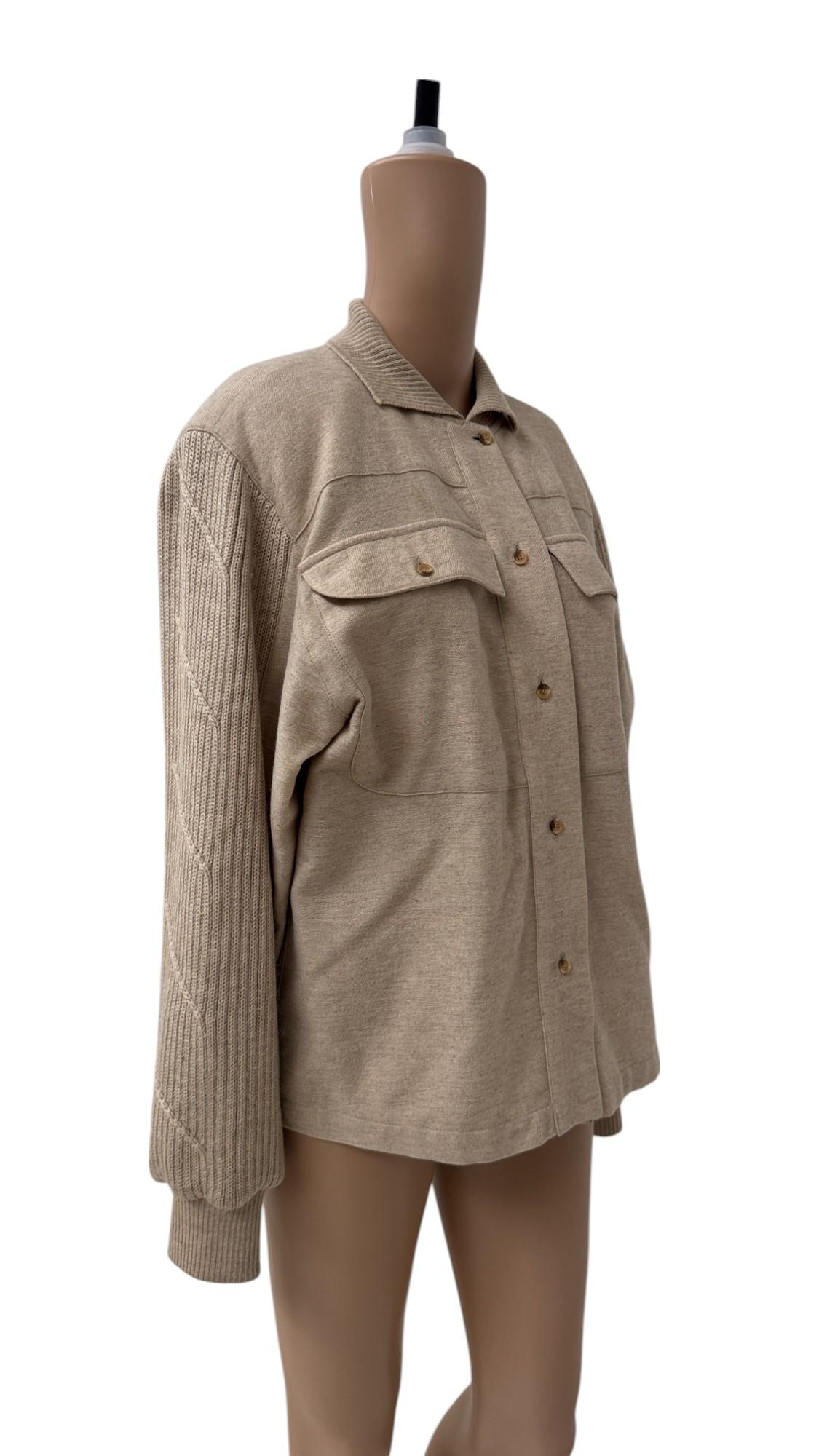Claude Montana Fall/Winter 1984 Iconic Runway Ensemble in Ivory Wool and Knit in vendita 1