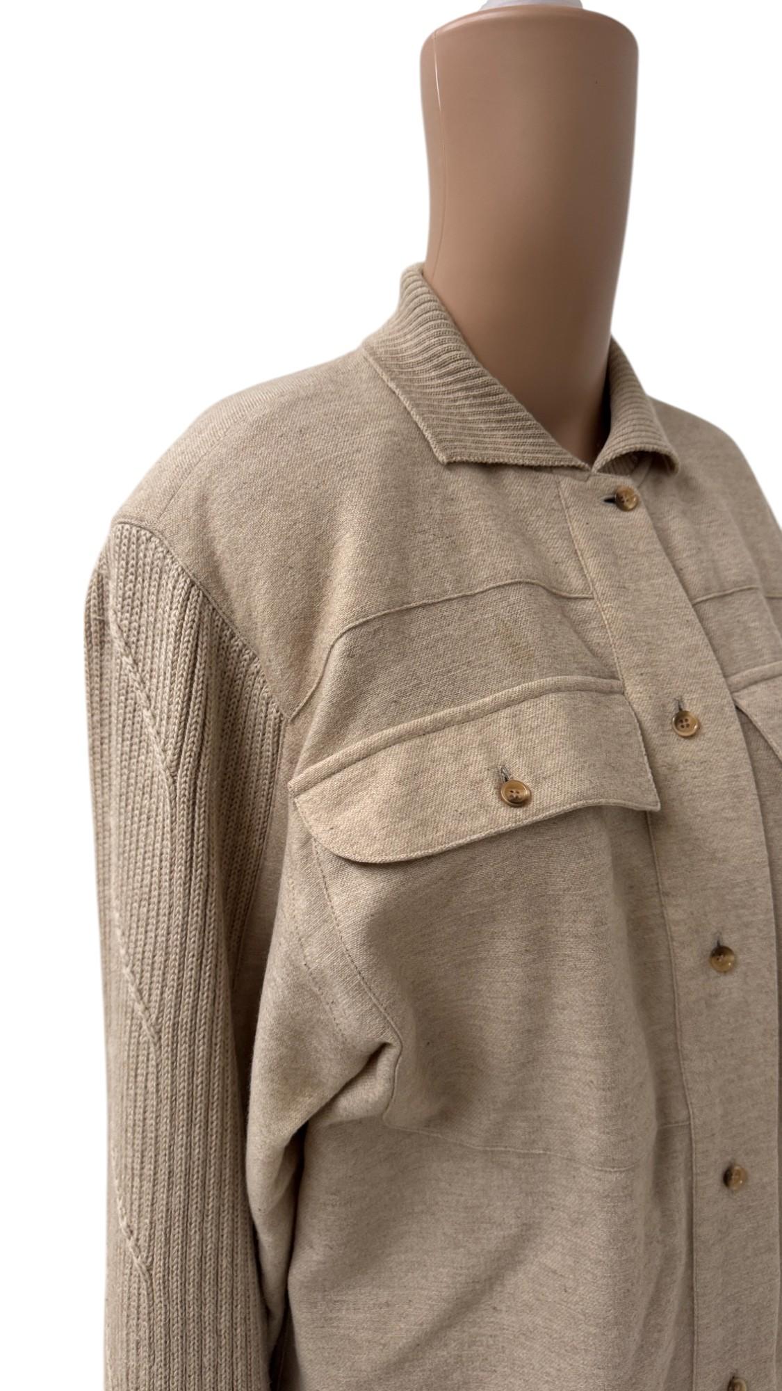 Claude Montana Fall/Winter 1984 Iconic Runway Ensemble in Ivory Wool and Knit in vendita 3