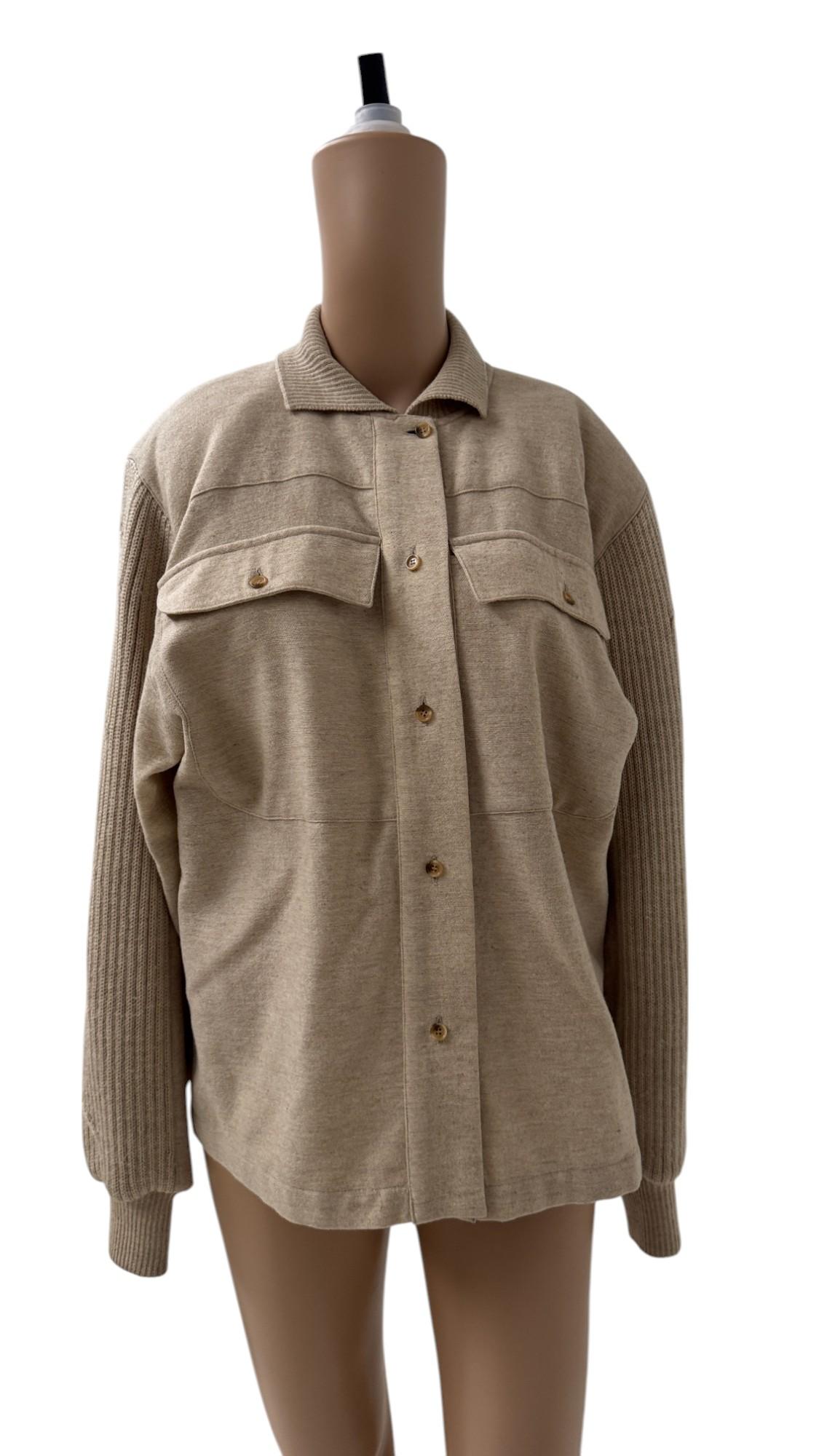 Claude Montana Fall/Winter 1984 Iconic Runway Ensemble in Ivory Wool and Knit in vendita 2