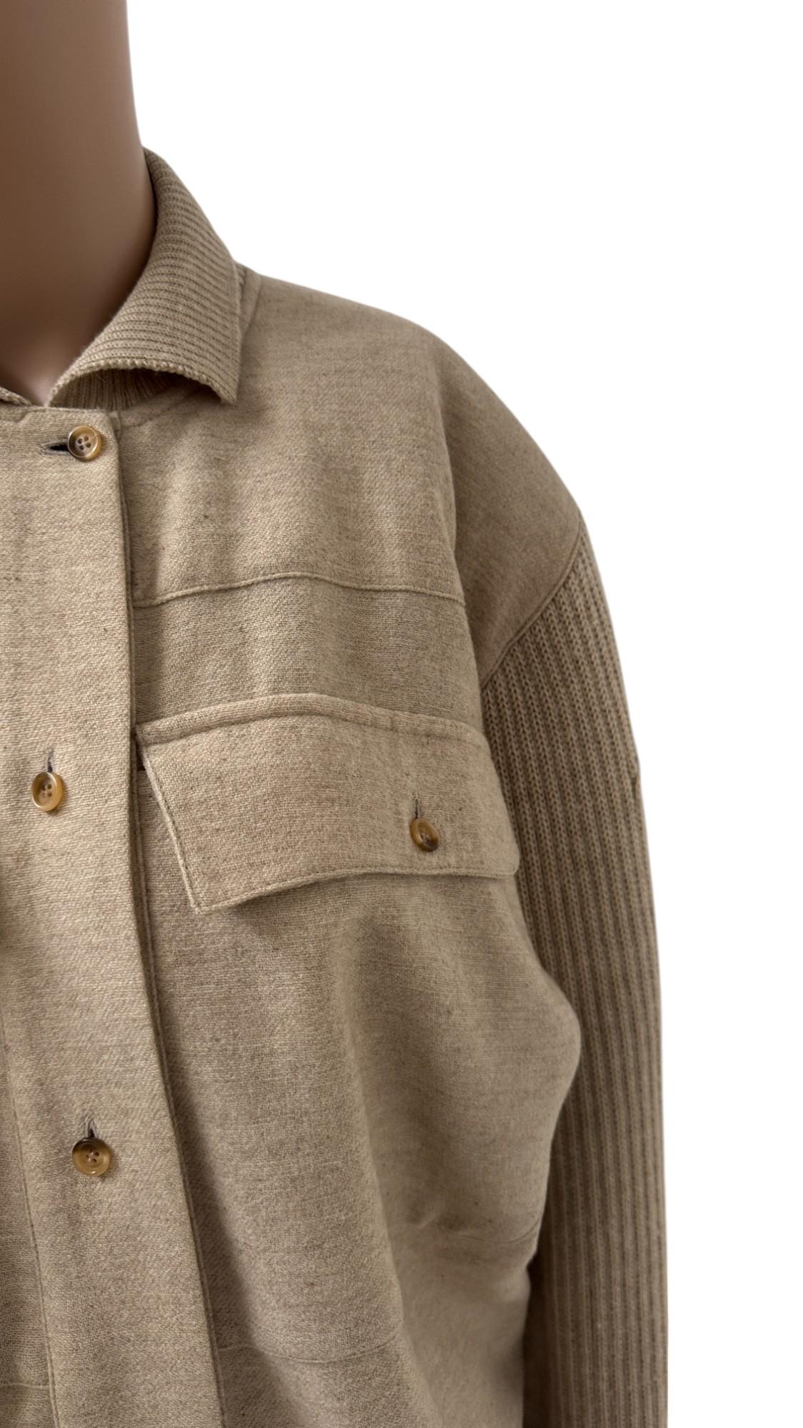 Claude Montana Fall/Winter 1984 Iconic Runway Ensemble in Ivory Wool and Knit in vendita 4