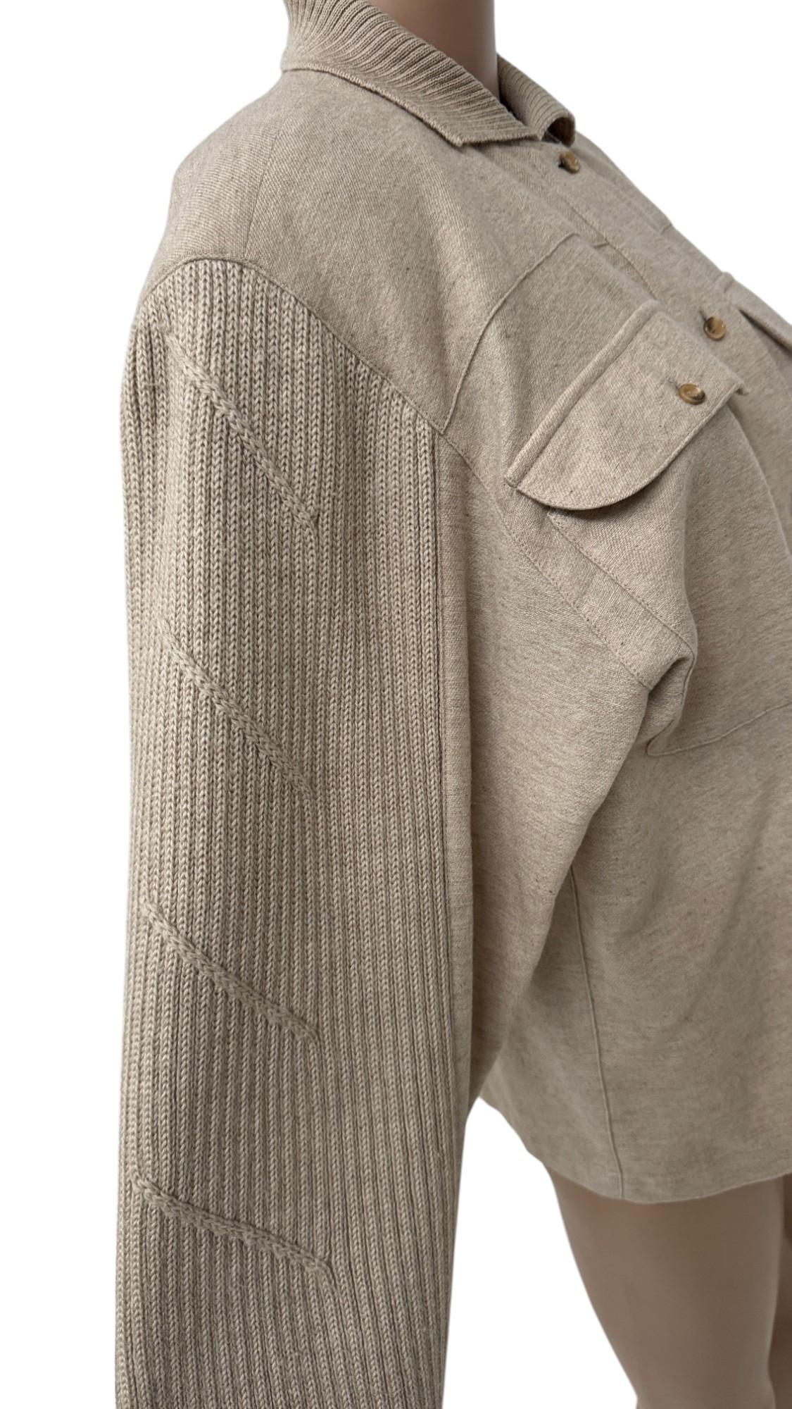 Claude Montana Fall/Winter 1984 Iconic Runway Ensemble in Ivory Wool and Knit in vendita 6