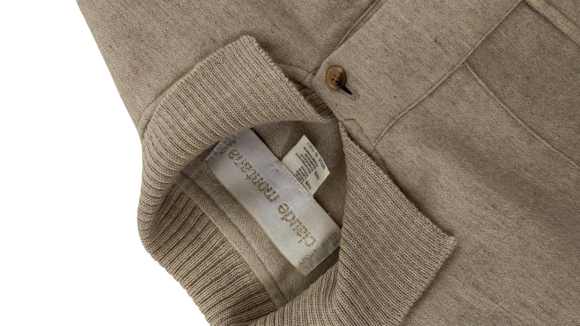 Claude Montana Fall/Winter 1984 Iconic Runway Ensemble in Ivory Wool and Knit in vendita 13