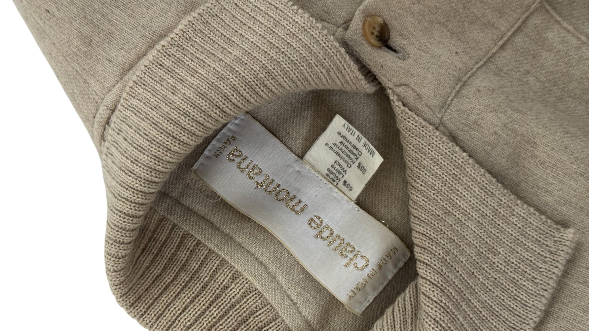 Claude Montana Fall/Winter 1984 Iconic Runway Ensemble in Ivory Wool and Knit in vendita 14