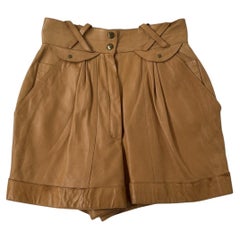 Claude Montana for Idéal Cuir Paris — Vintage High-Waisted Leather Shorts