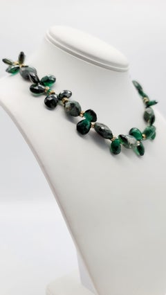 A.Jeschel Stunning Green Quartz with Emeralds necklace.