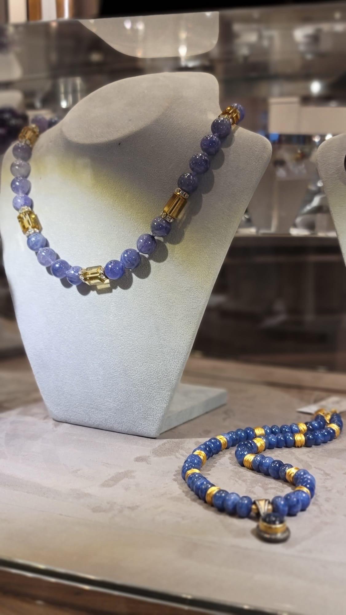 Contemporary A.Jeschel Stunning Tanzanite and Citrine necklace. For Sale