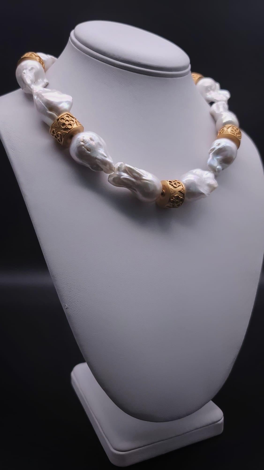 A.Jeschel Colossal Baroque Pearl Necklace For Sale 5