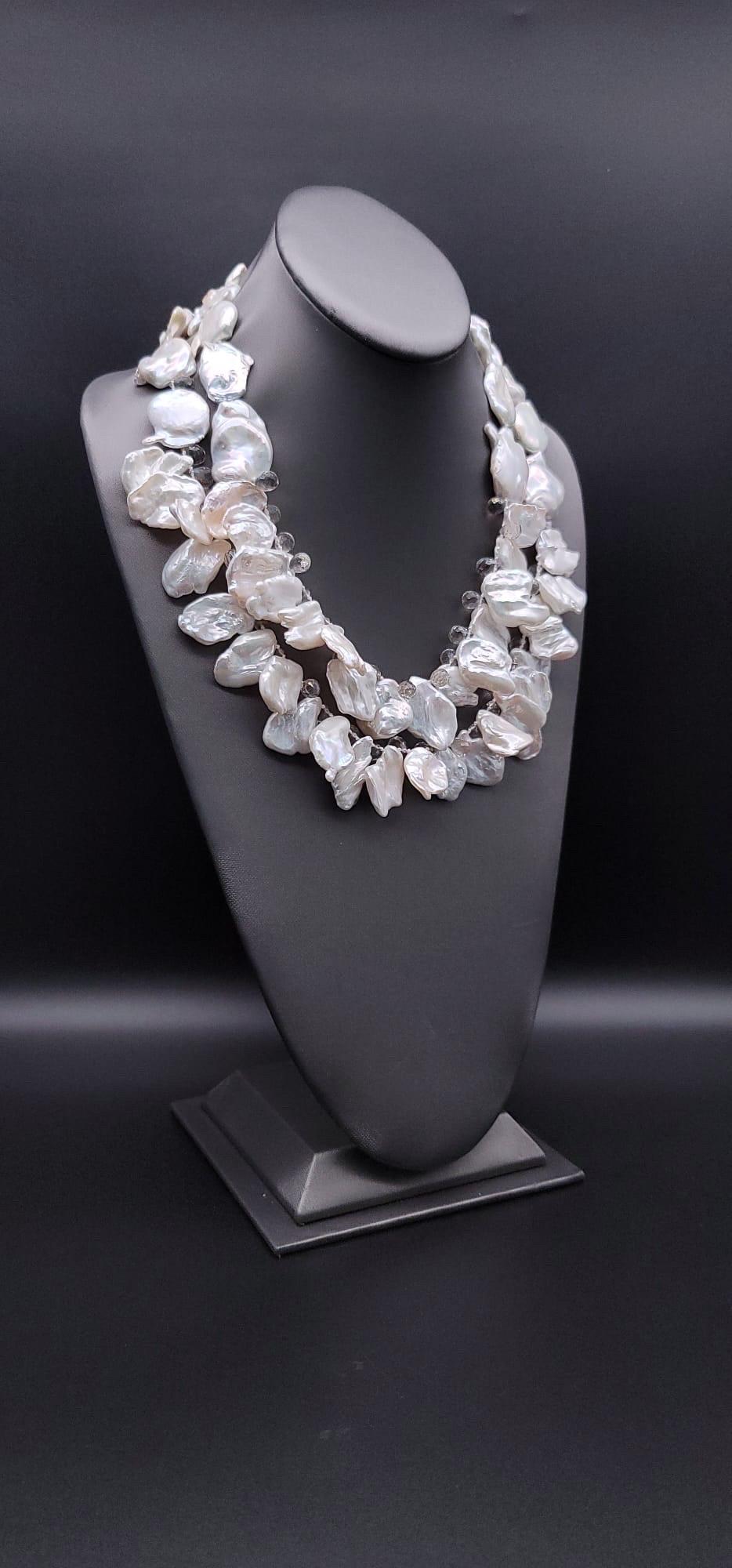 A.Jeschel Glorious 2 Strand Coin Baroque Pearl Necklace 1