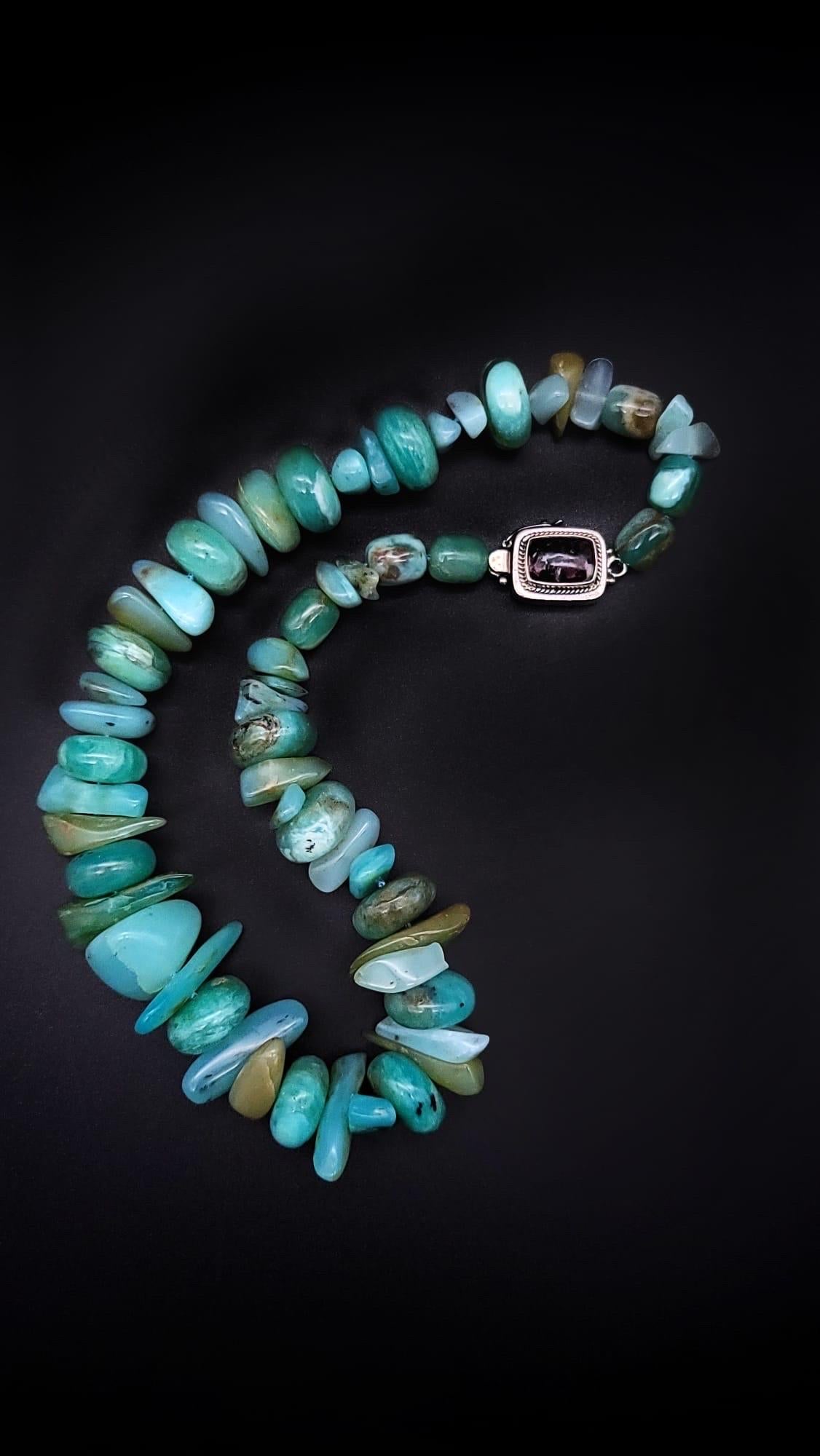 A.Jeschel Fabulous Peruvian Blue Opal Necklace For Sale 1