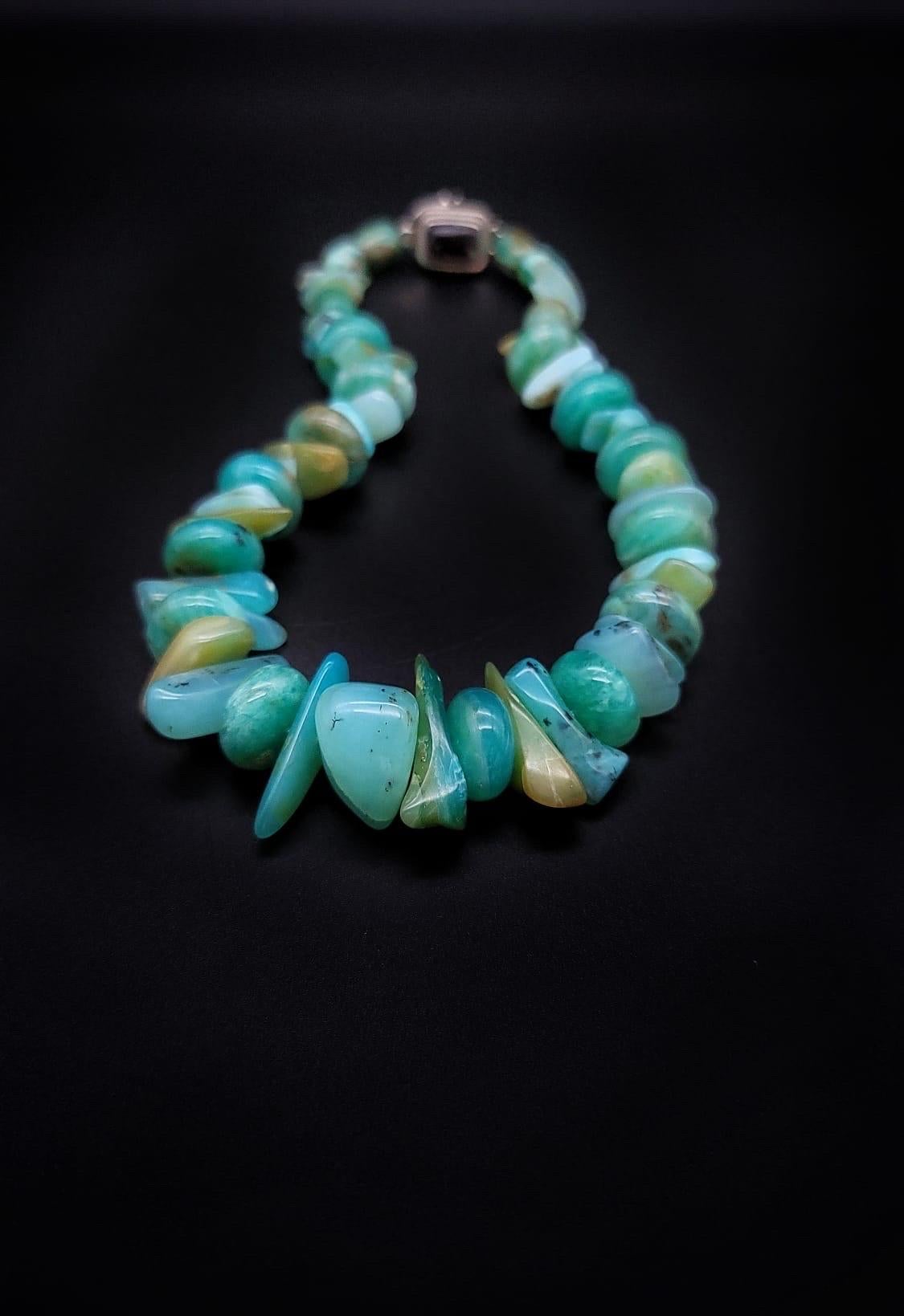 A.Jeschel Fabulous Peruvian Blue Opal Necklace For Sale 4