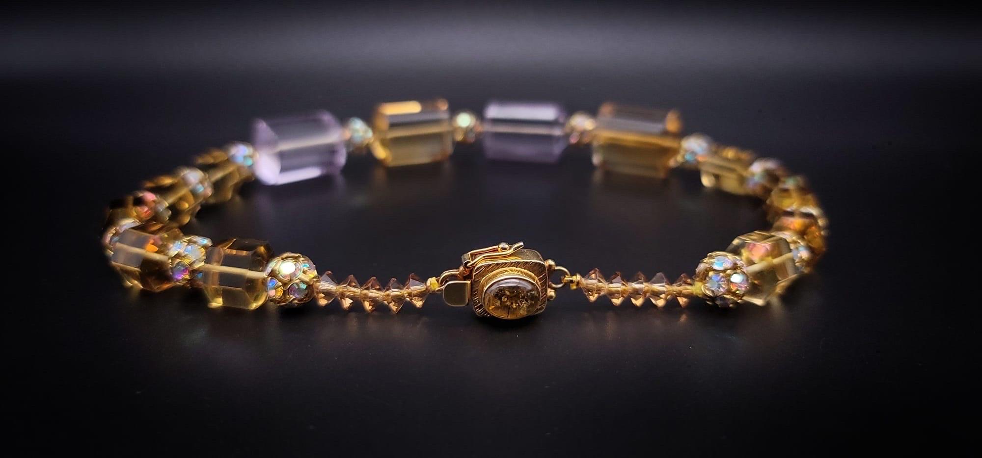 A.Jeschel Precious Stone Necklace Quartz Amethyst Topaz Citrine For Sale 1
