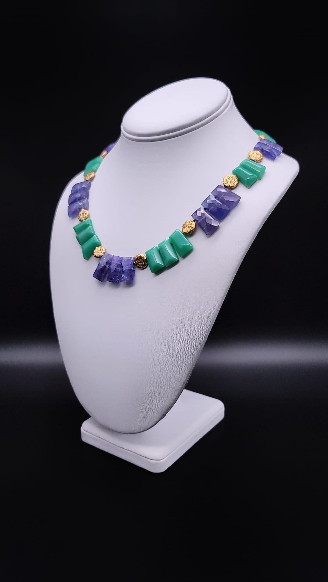 A.Jeschel Tanzanite and Chrysoprase in a matched collar necklace. For Sale 7
