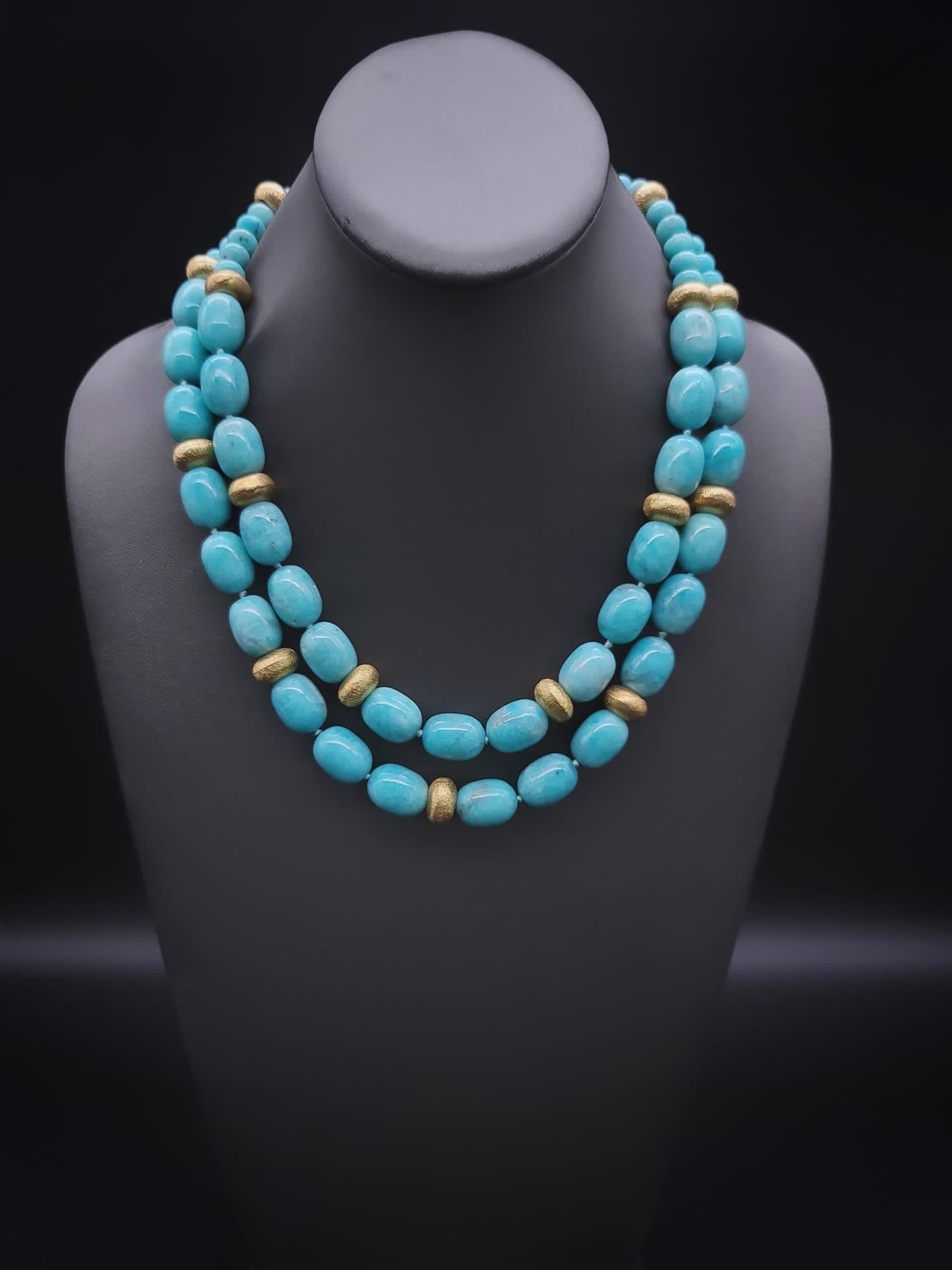 A.Jeschel Splendind Polished Amazonite necklace  For Sale